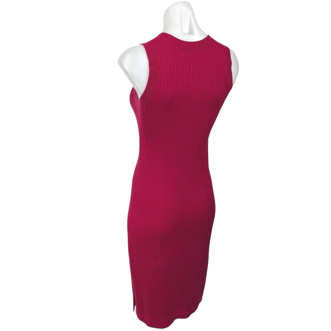 Banana Republic Red Rib Knit Sleeveless Midi Bodycon Sweater Tank Dress Size XS - Image 2