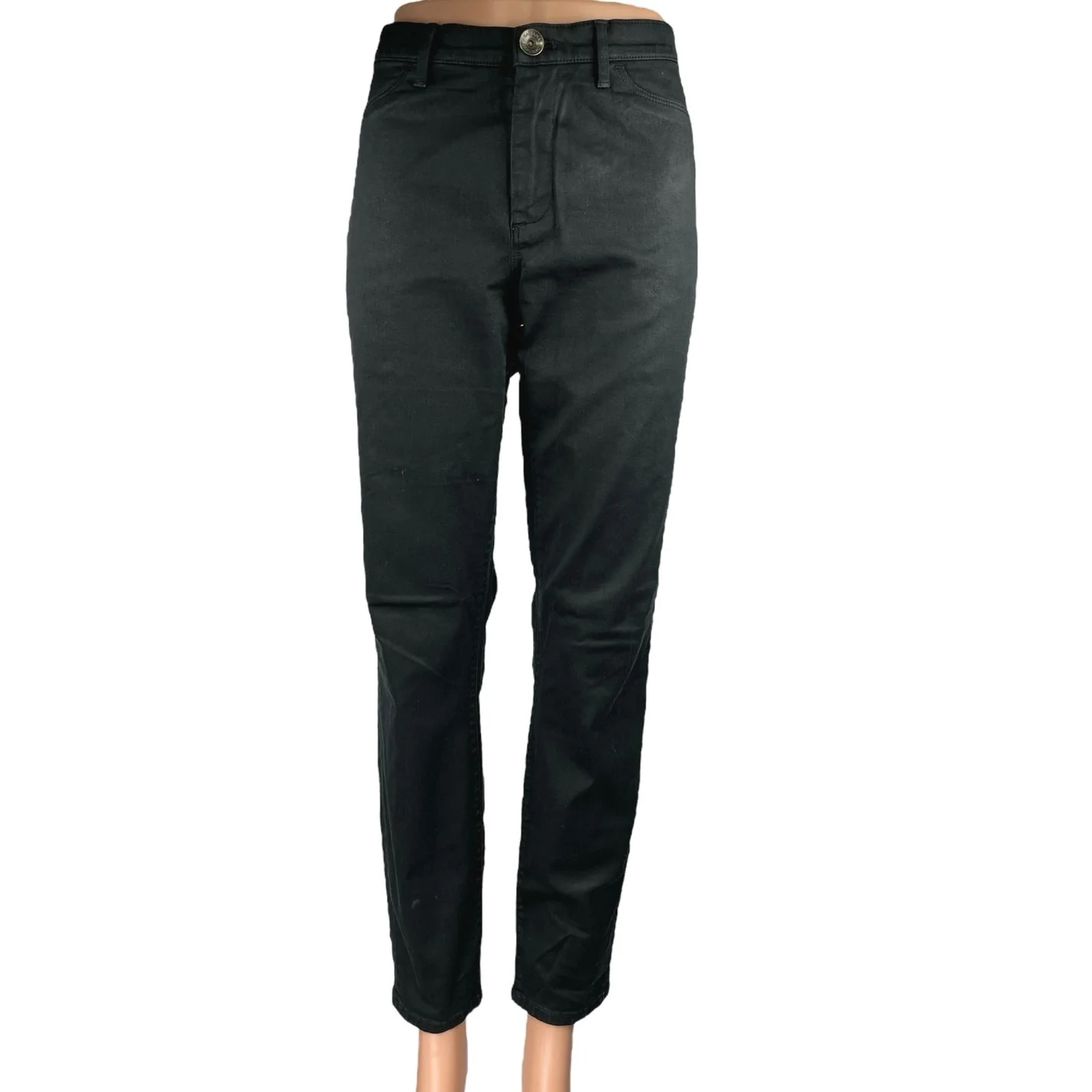 Banana Republic Women's Black Straight Leg Mid Rise Stretch Denim Jeans Pants 30