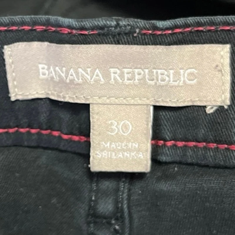 Banana Republic Women's Black Straight Leg Mid Rise Stretch Denim Jeans Pants 30 - Image 4