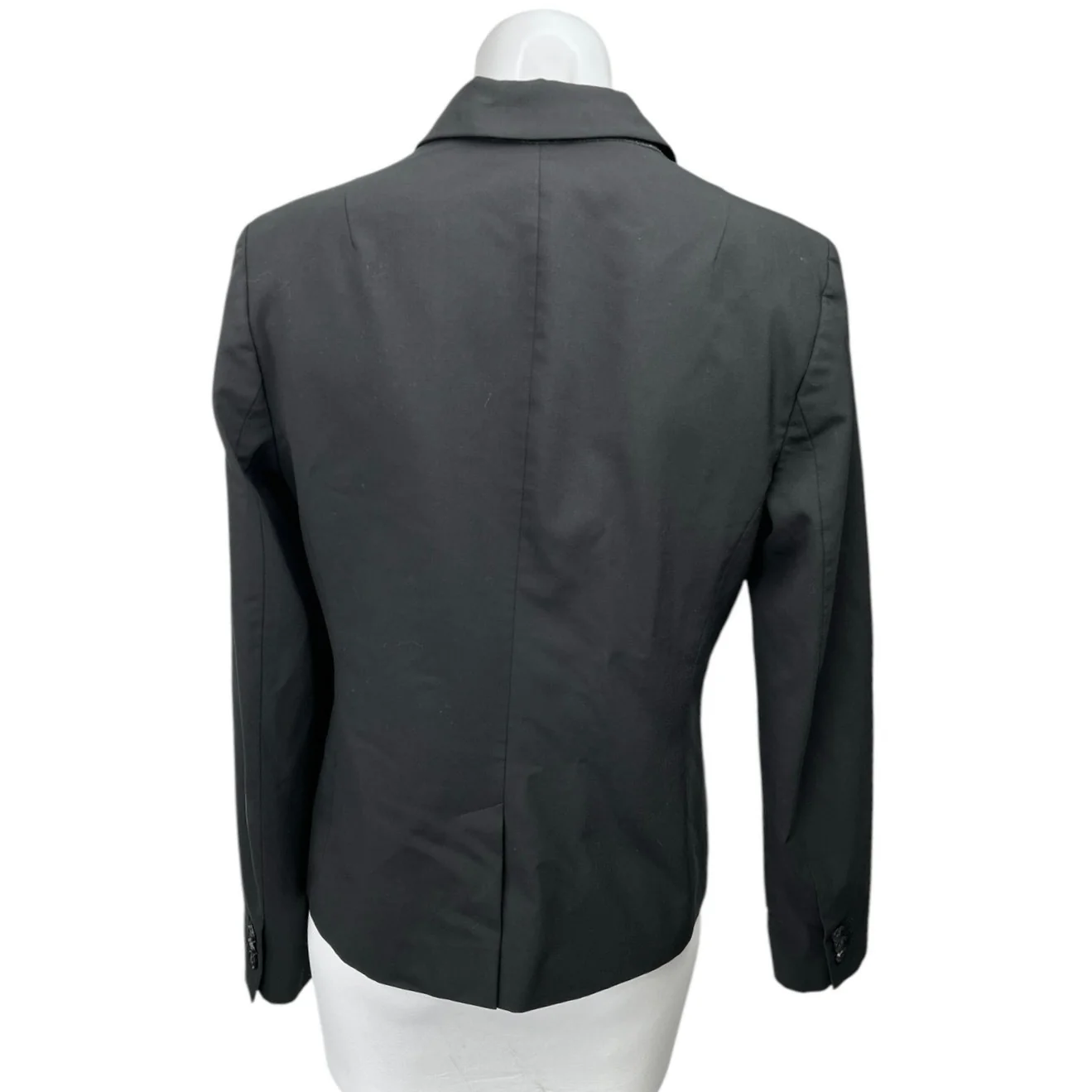 Banana Republic Women's Black Wool One Button Notch Collar Blazer Coat Jacket 10 - Image 2