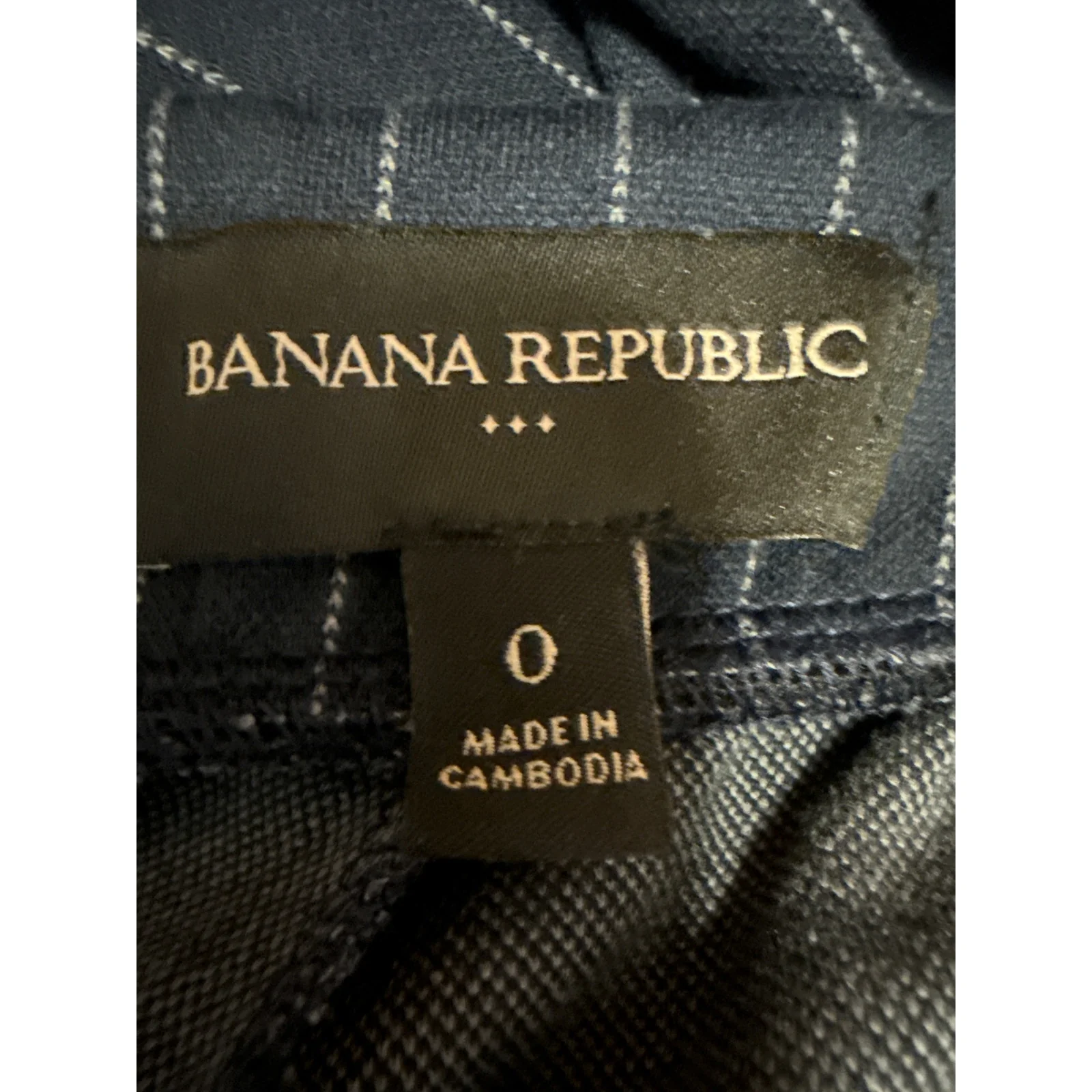 Banana Republic Women's Blue Pinstriped Tapered Skinny Trousers Dress Pants Sz 0 - Image 4
