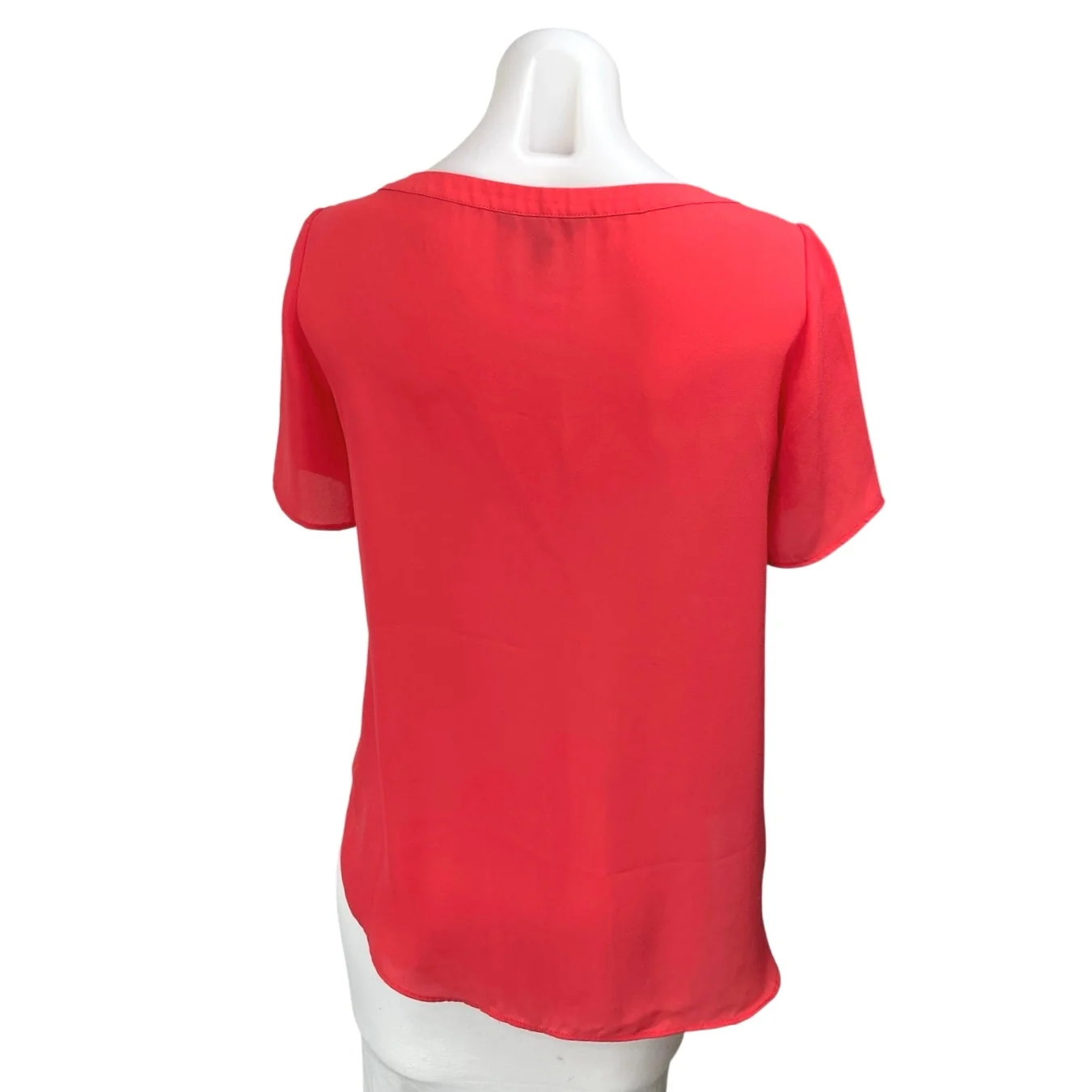 Banana Republic Women's Red Pink Short Sleeve Crew Neck Casual Blouse Top Sz XS - Image 2