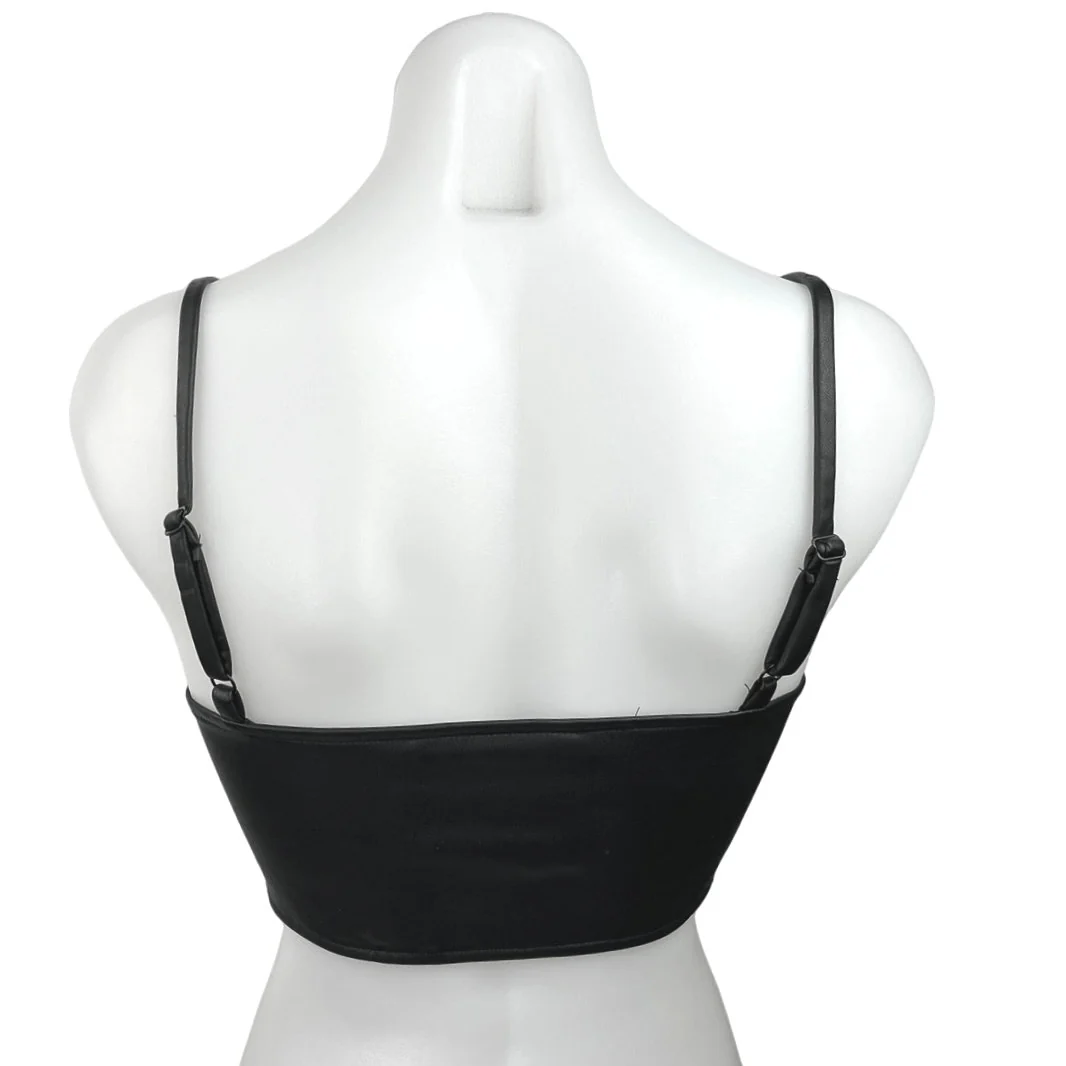 BB Dakota by Steve Madden Black Scoop Neck Adjustable Stretch Crop Top Size S - Image 2
