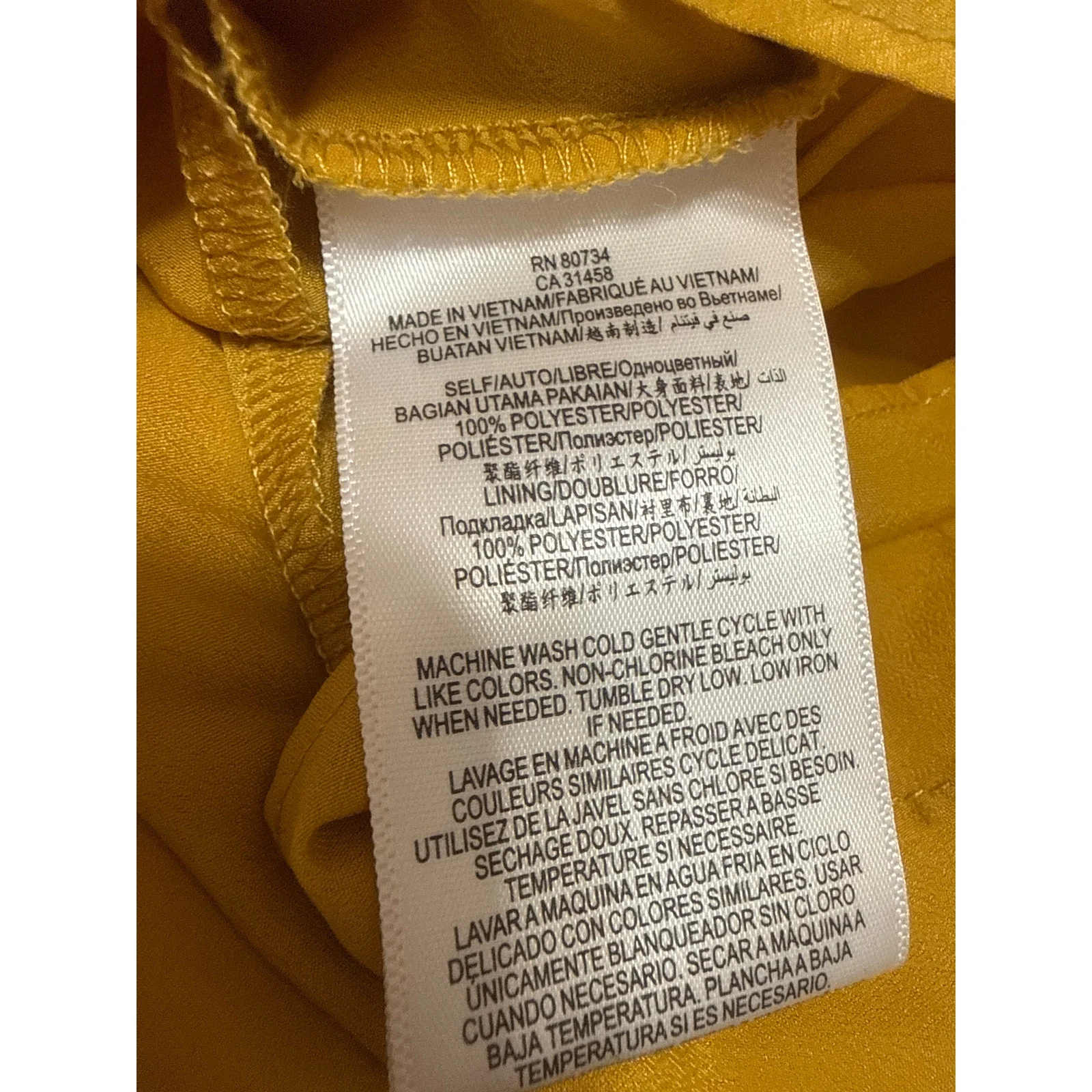 BCBGeneration Women's Yellow Sleeveless Tie Neck Pleated Mini Tank Shift Dress S - Image 5