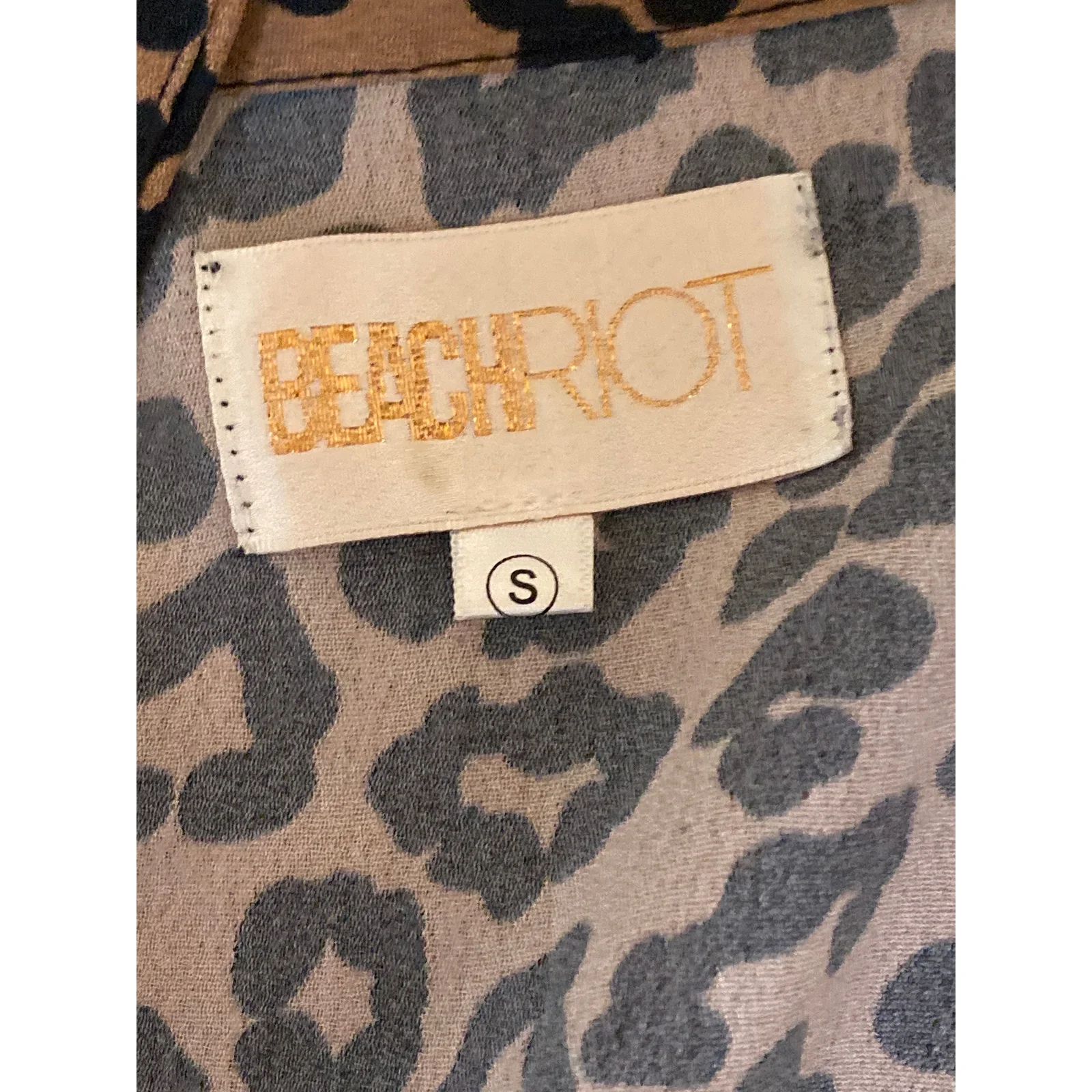 Beach Riot Brown Leopard Animal Print Open Front Long Sleeve Cardigan Top Size S - Image 4