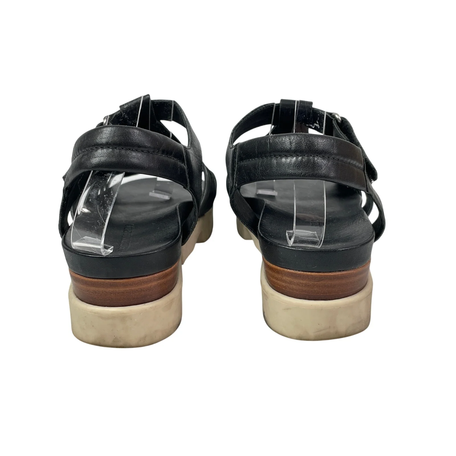 Bernardo Cora Huarache Women's Black Open Square Toe Strappy Wedge Sandals 8.5 - Image 3