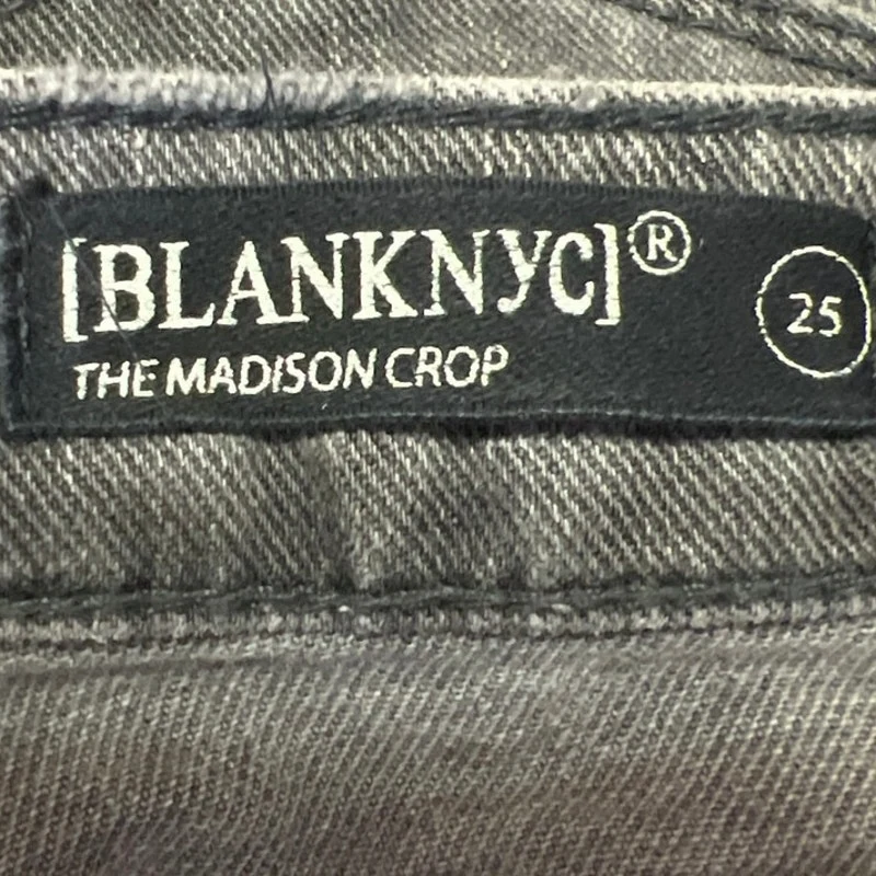 Blank NYC Black Madison Floral Embroidered Crop Straight Denim Jeans Size 25 - Image 5