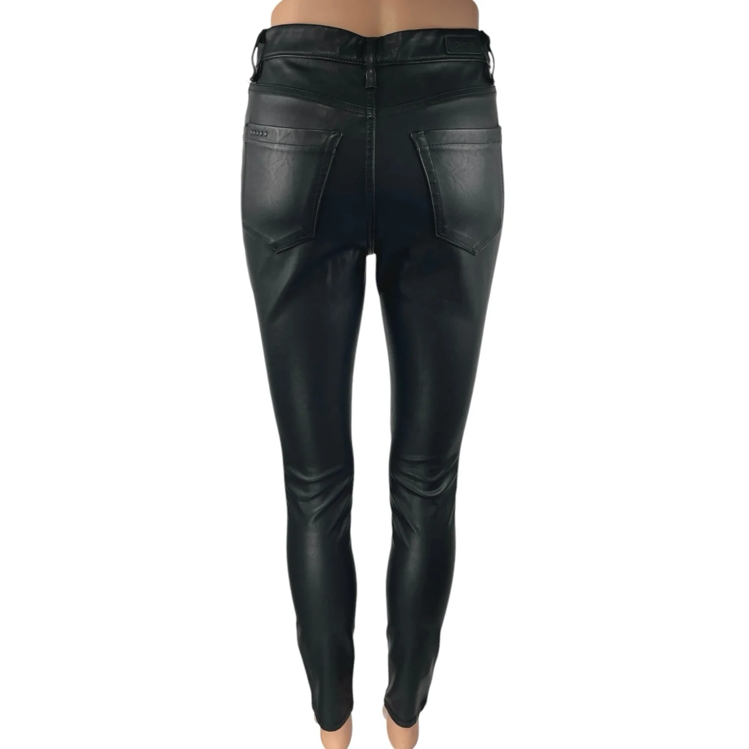 BlankNYC The Great Jones Black Faux Leather Skinny High Waist Trousers Pants 26 - Image 3