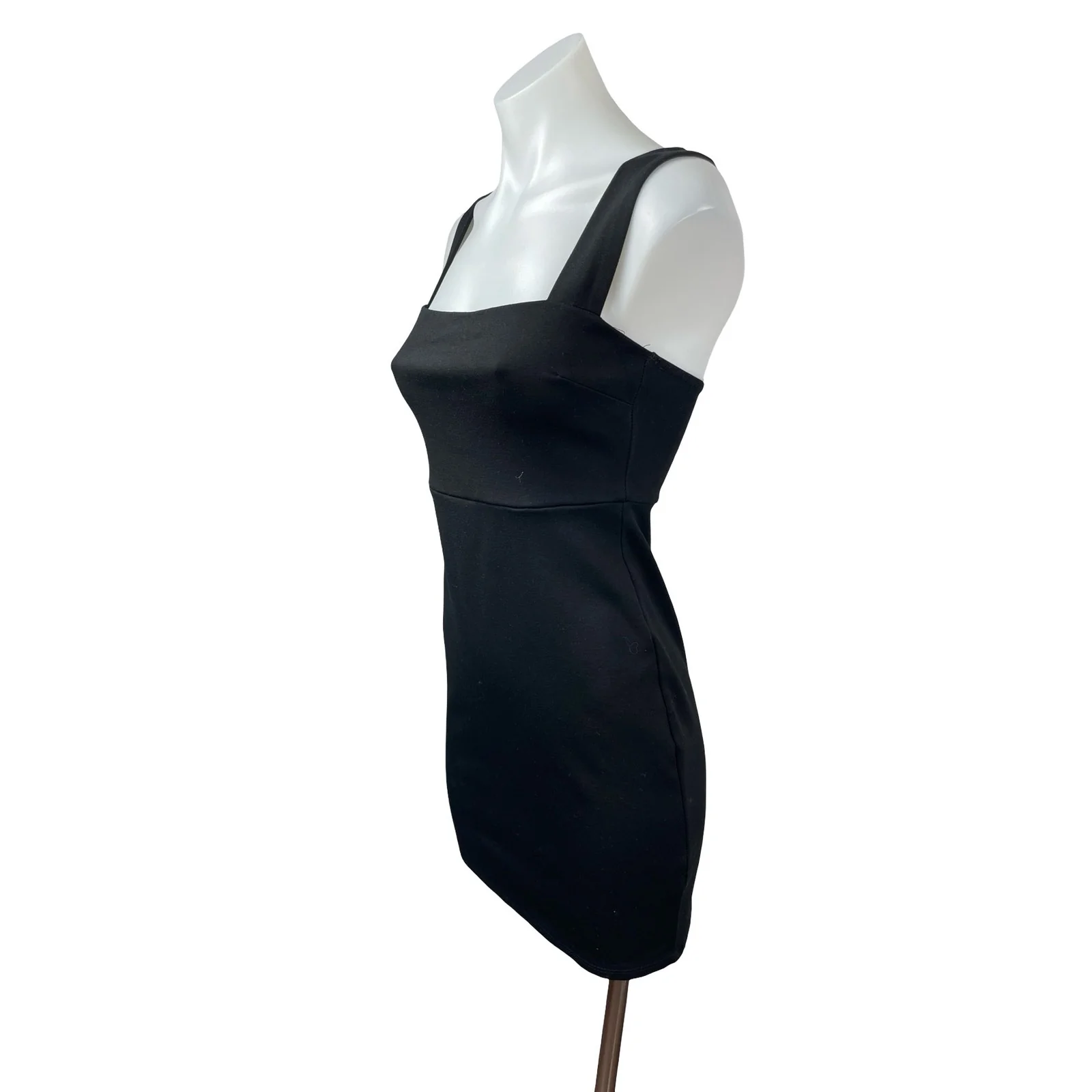 Blue Blush Black Sleeveless Square Neck Cami Tank Mini Bodycon Dress Size M - Image 3