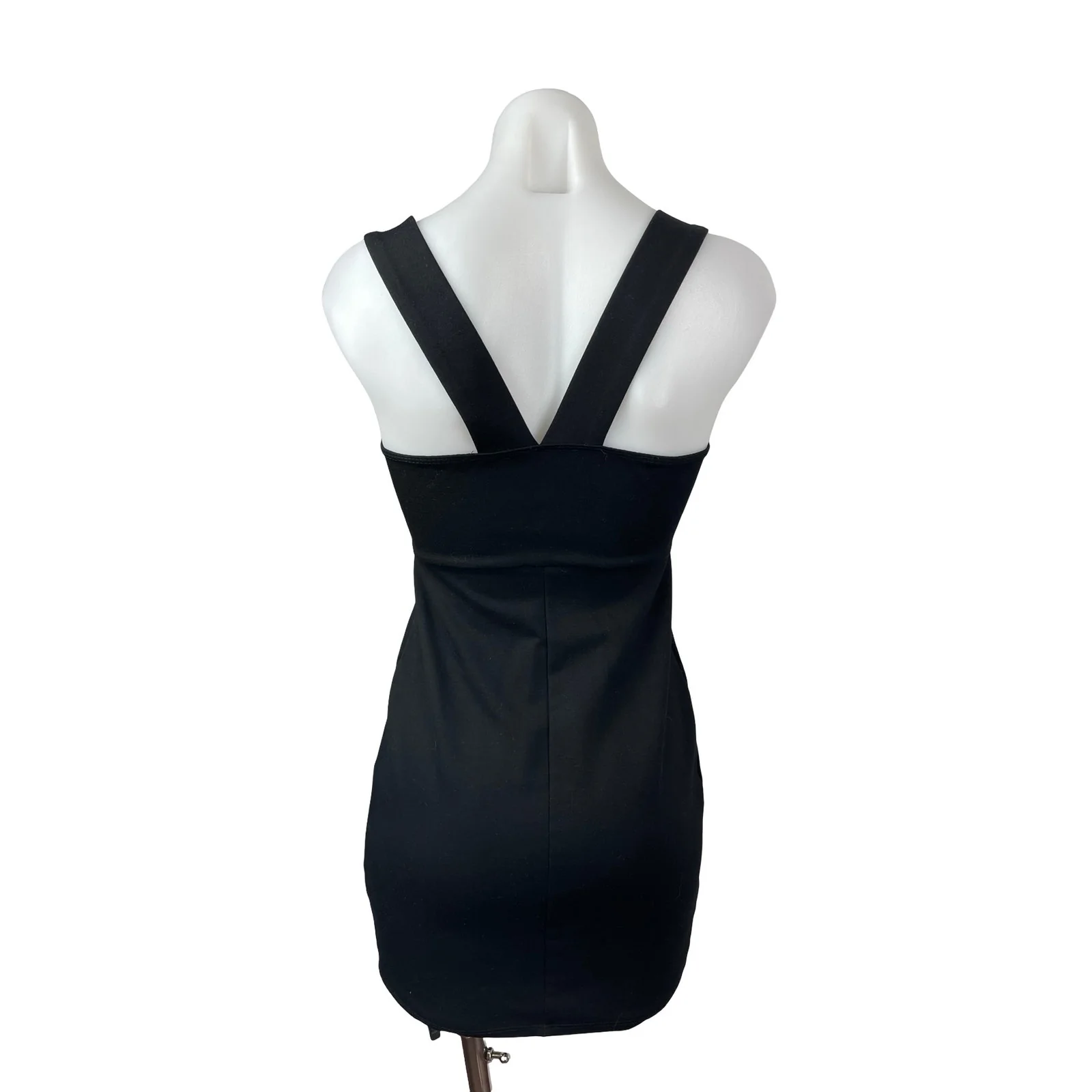 Blue Blush Black Sleeveless Square Neck Cami Tank Mini Bodycon Dress Size M - Image 4