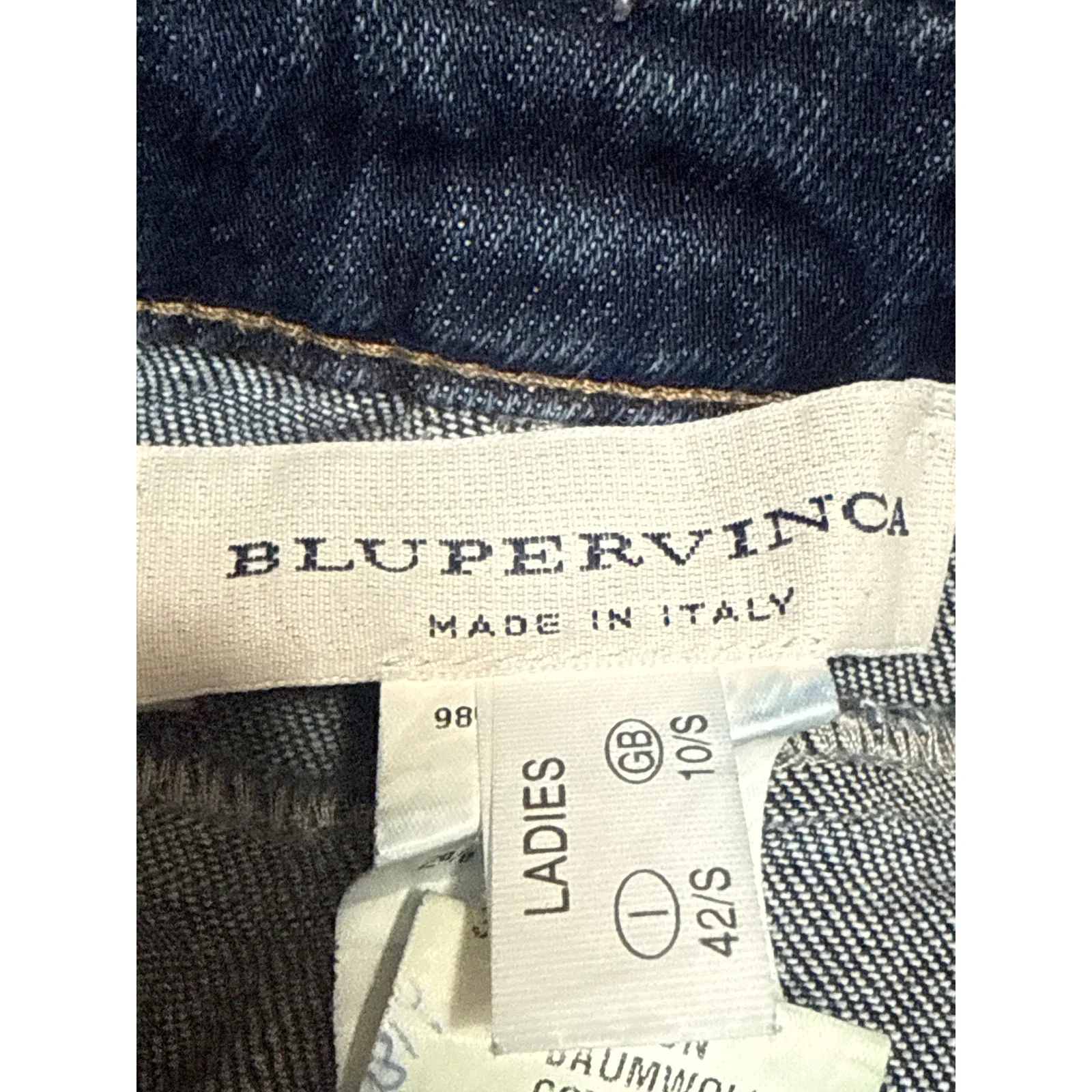 BluPervinca Blue High Waisted Front Slit Straight Midi Denim Jean Skirt Size S - Image 4