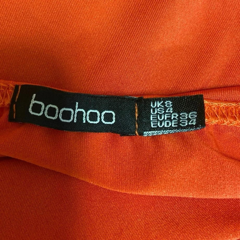 Boohoo Red Cut-Out V-Neck Spaghetti Strap Bodycon Maxi Party Cocktail Dress Sz 4 - Image 4