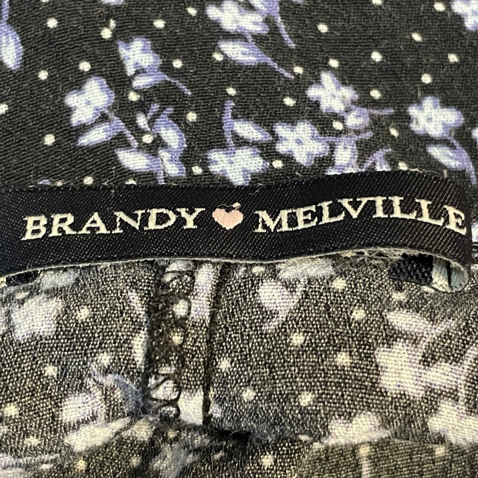 Brandy Melville Black Floral Sleeveless Tie Back Cami Tank Midi Dress Size S - Image 4
