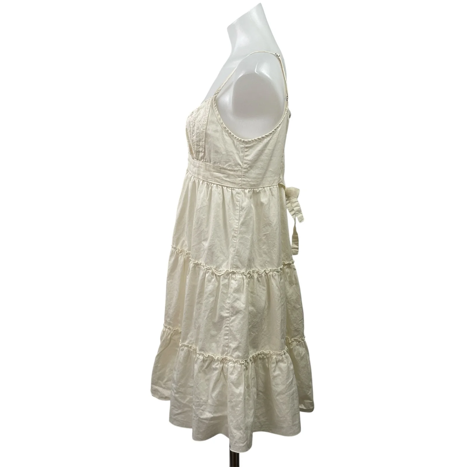 Brandy Melville Cream Sleeveless Cami Camisole Tiered Mini A-Line Sun Dress Sz S - Image 2