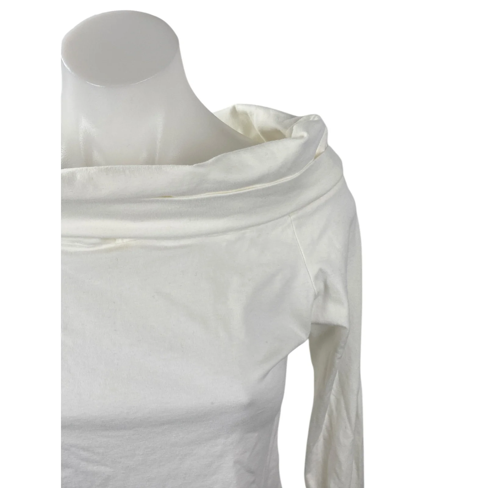 Brandy Melville Women's White Off The Shoulder Long Sleeve Blouse Top Size S - Image 2