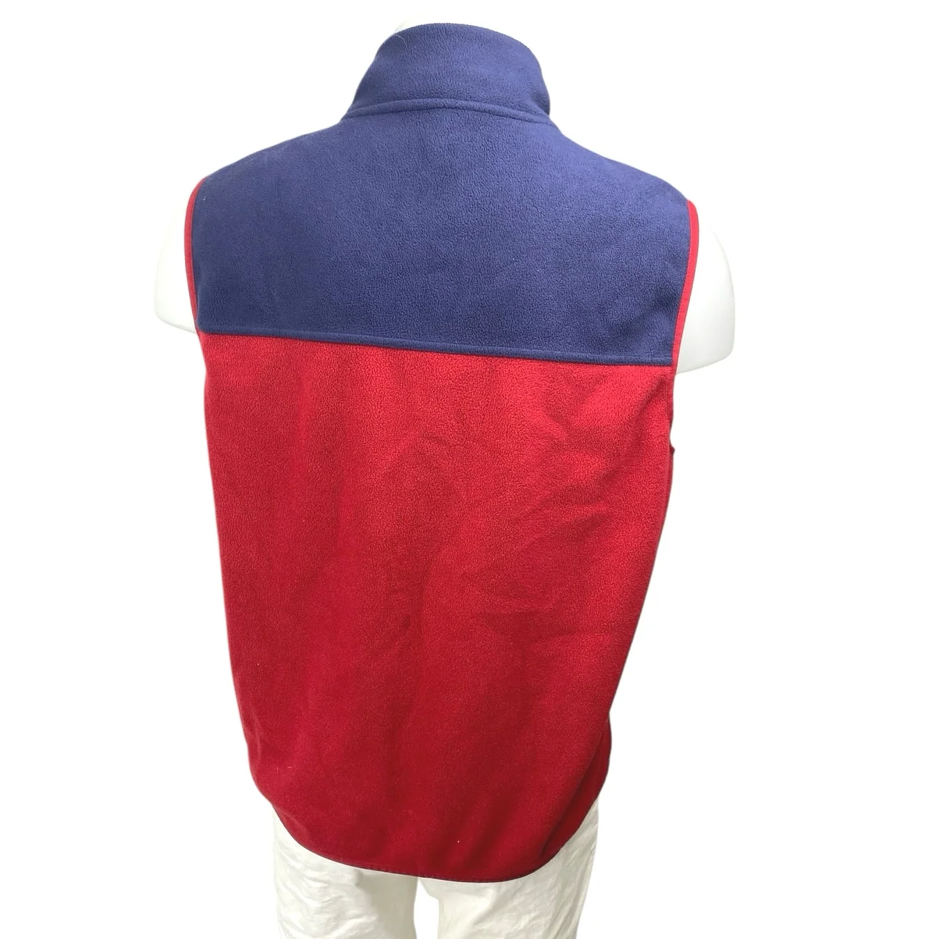 Brook Brothers 346 Mens Red Blue Sherpa Fleece Zip Up Sweater Vest Coat Jacket L - Image 2