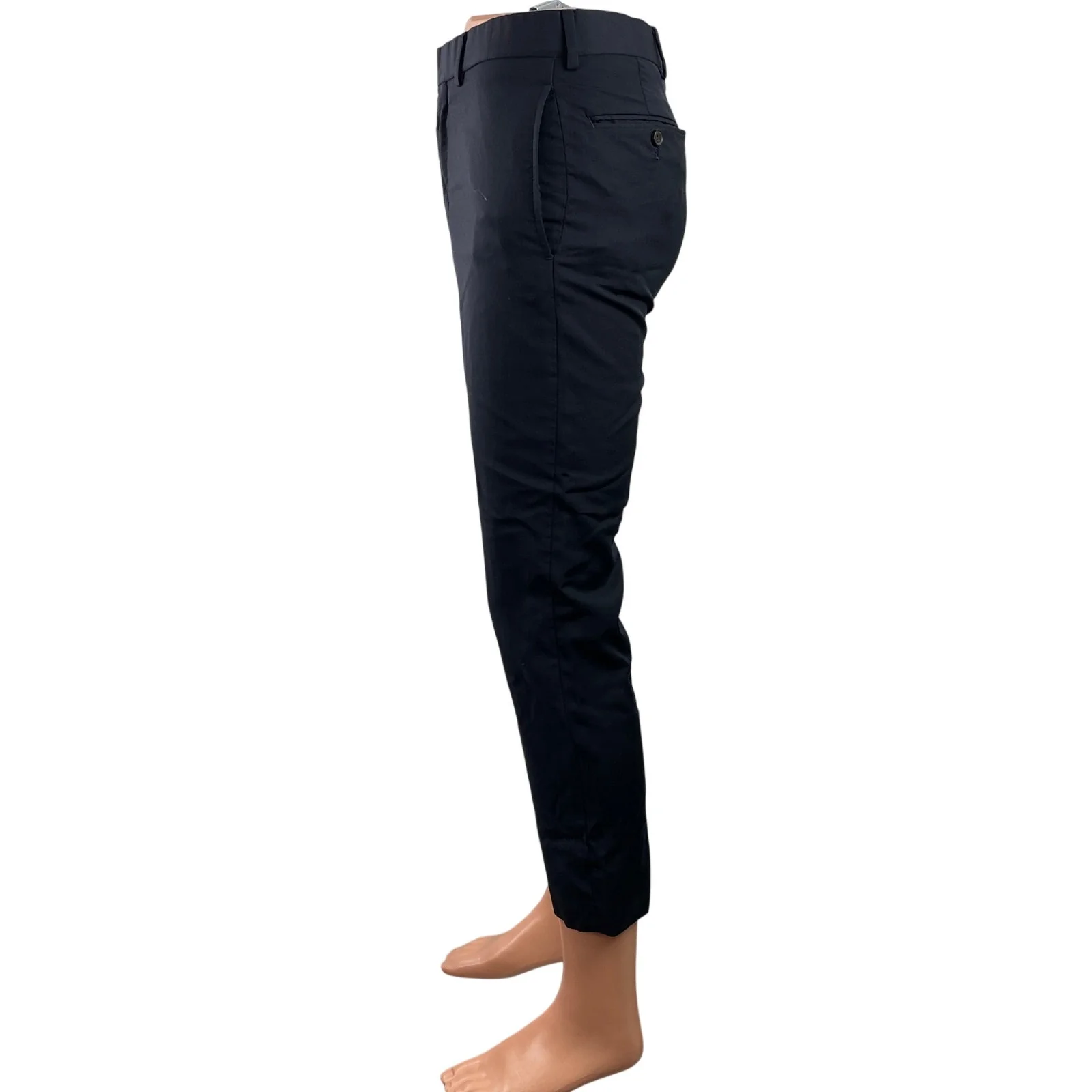 Brooks Brothers Men's Black Mid Rise Slim Straight Cropped Trousers Pants 32x30 - Image 2
