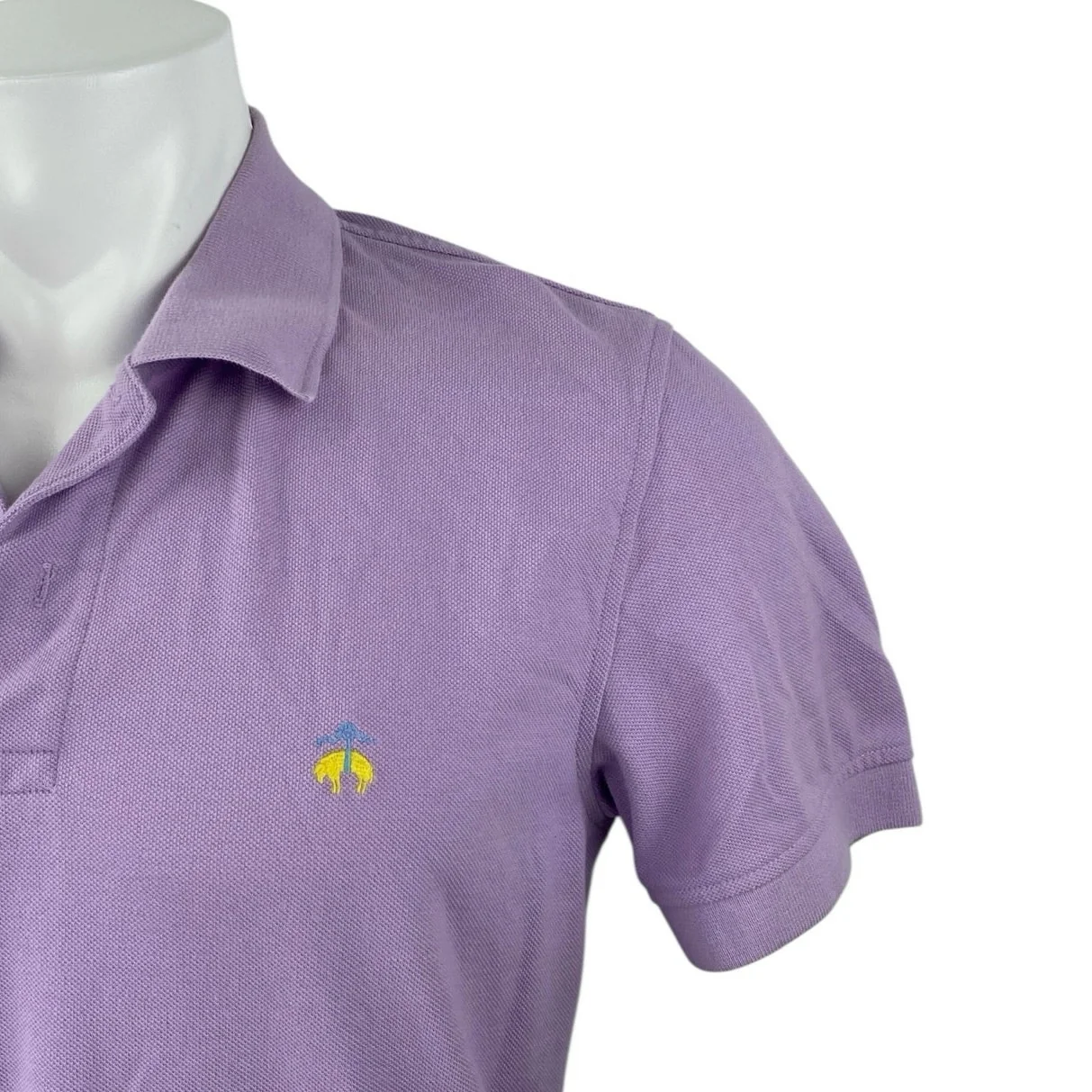 Brooks Brothers Mens Purple Cotton Short Sleeve Performance Polo Shirt Top Sz M - Image 2