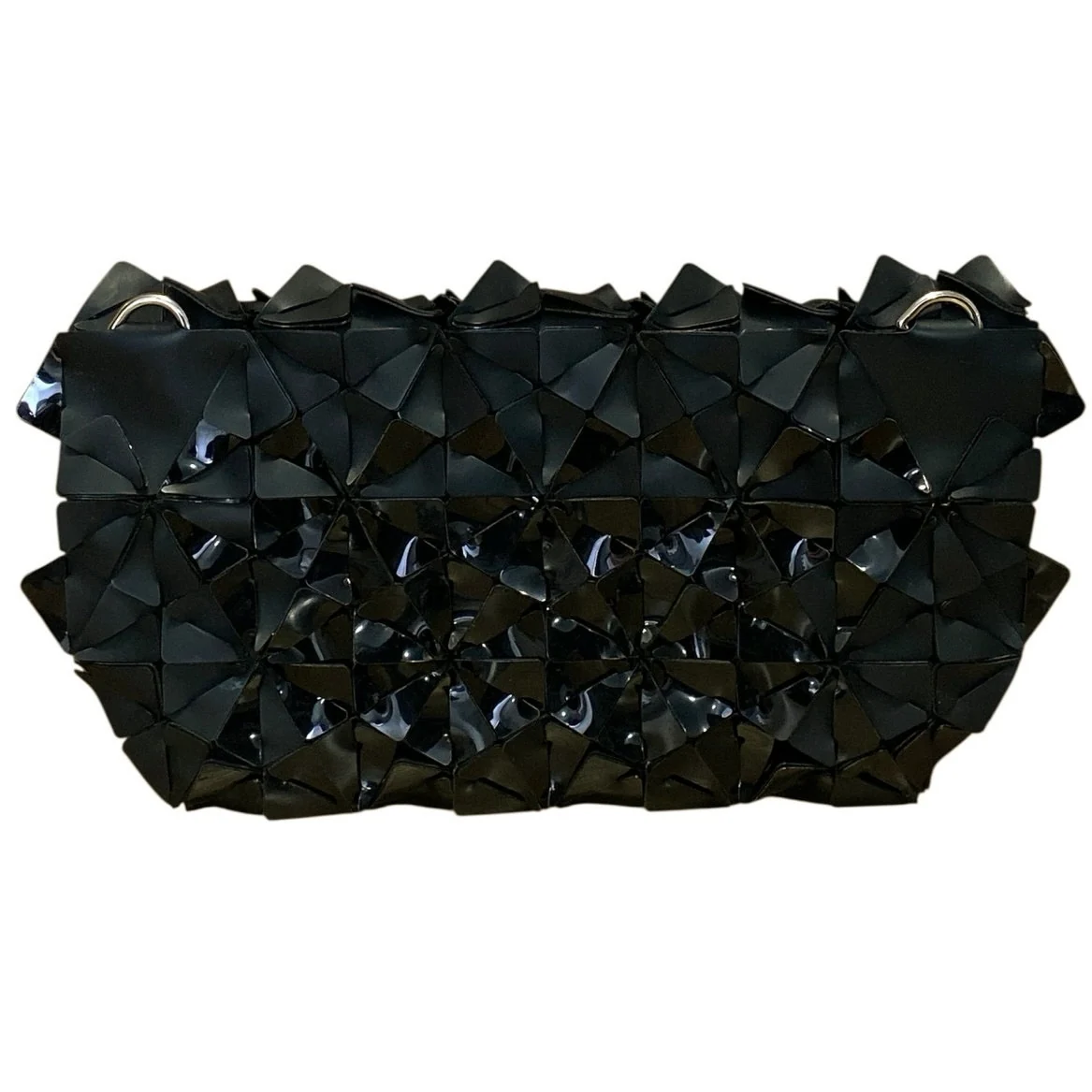 Byo Warrior Black Geometric Evening Mini Wristlet Purse Pouch Clutch Handbag OS - Image 2
