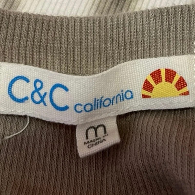 C&C California Women's Brown Tie Dye Short Sleeve Pullover Tee T-Shirt Top Sz M - Image 4