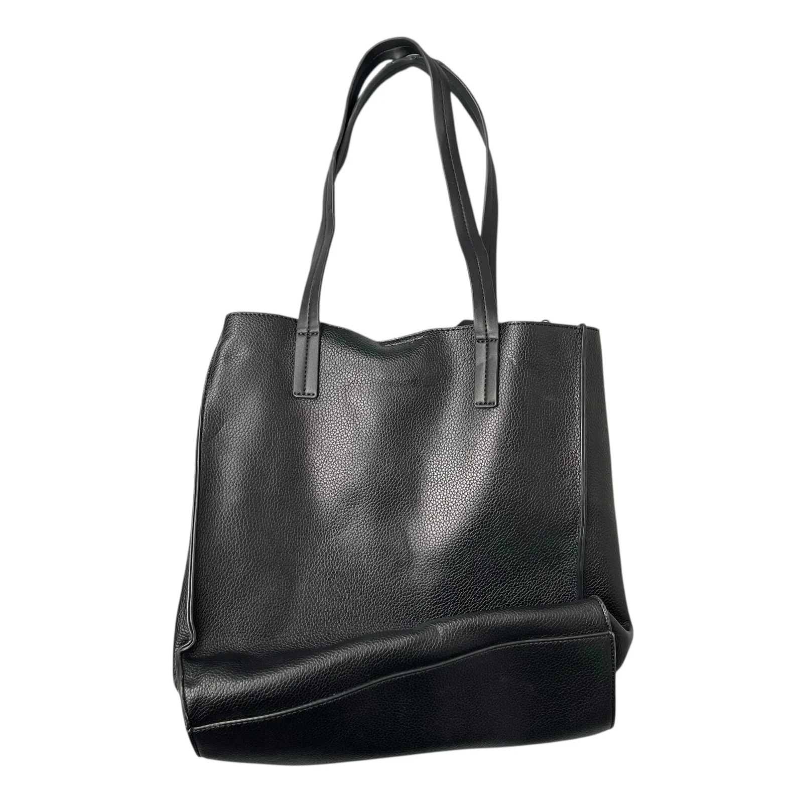 Calvin Klein Anya Signature Chain Black Faux Leather Purse Tote Shoulder Bag OS - Image 5