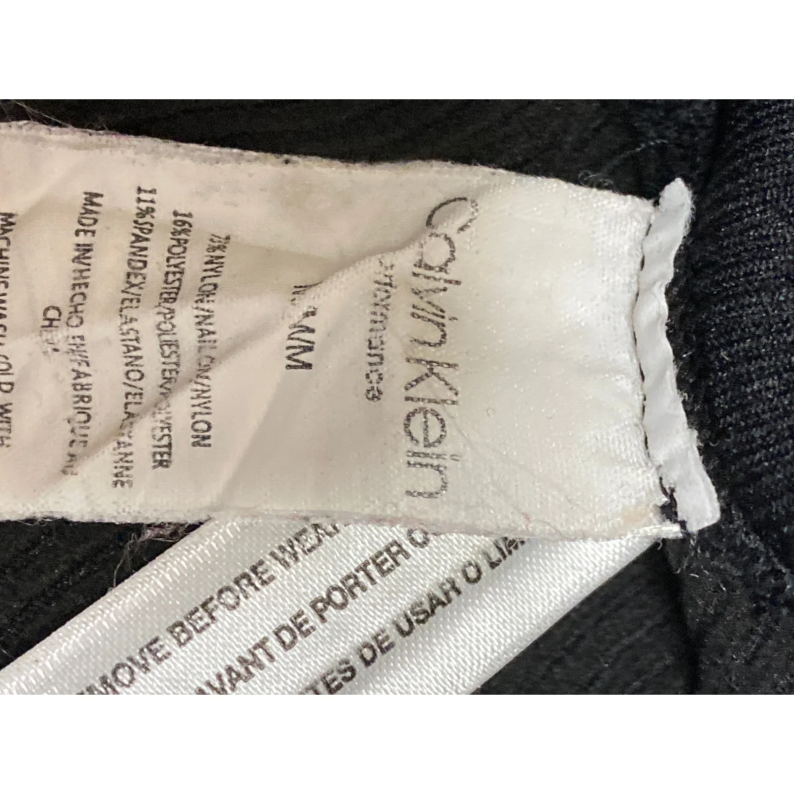 Calvin Klein Black Ribbed Skinny Yoga Gym Athletic Activewear Leggings Pants M - Image 5