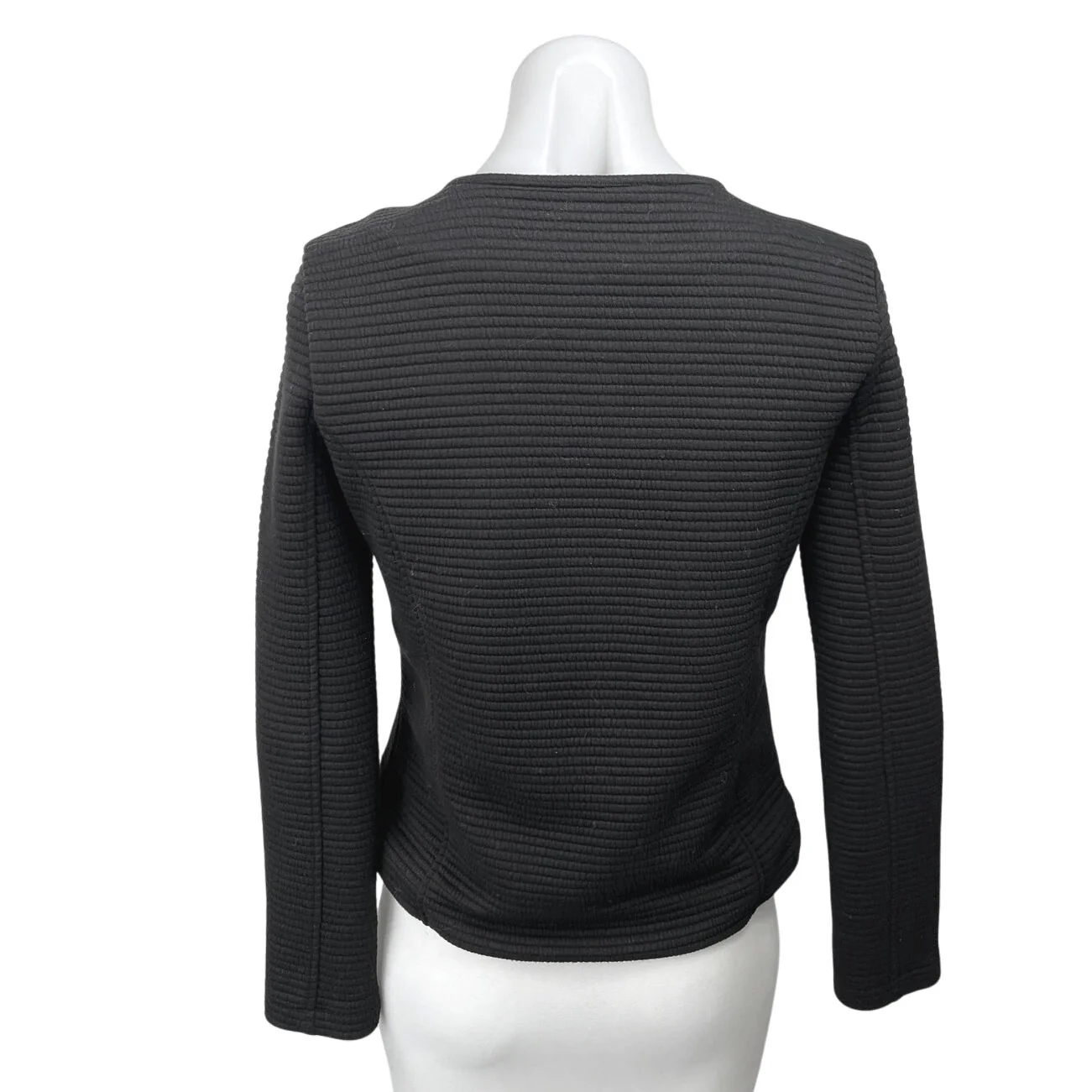 Calvin Klein Women's Black Knit Zip Up Long Sleeve Cardigan Coat Jacket Size XS - Image 2