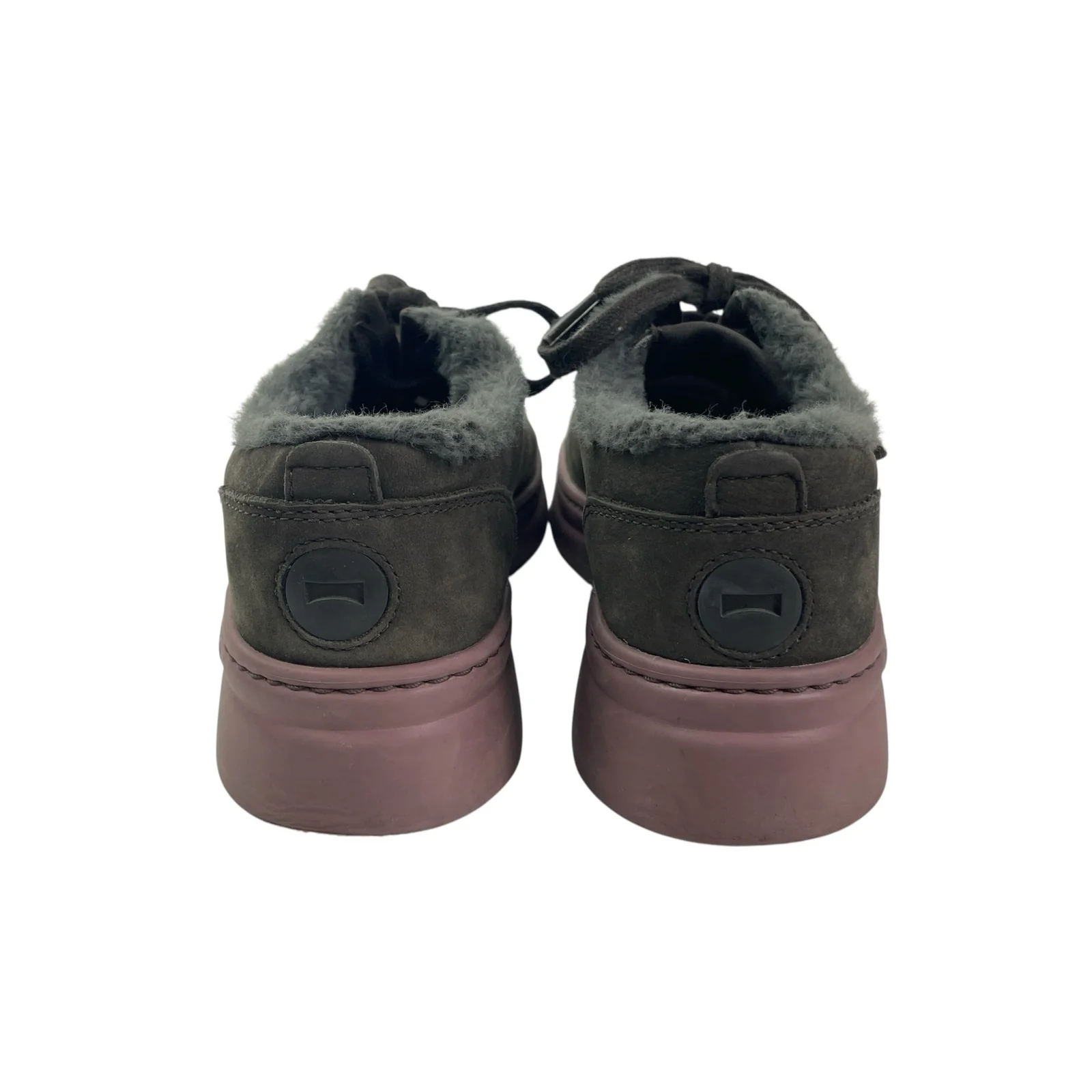 Camper Women's Green Shearling Low Top Lace Up Round Toe Sneakers Shoes Size 7 - Image 3