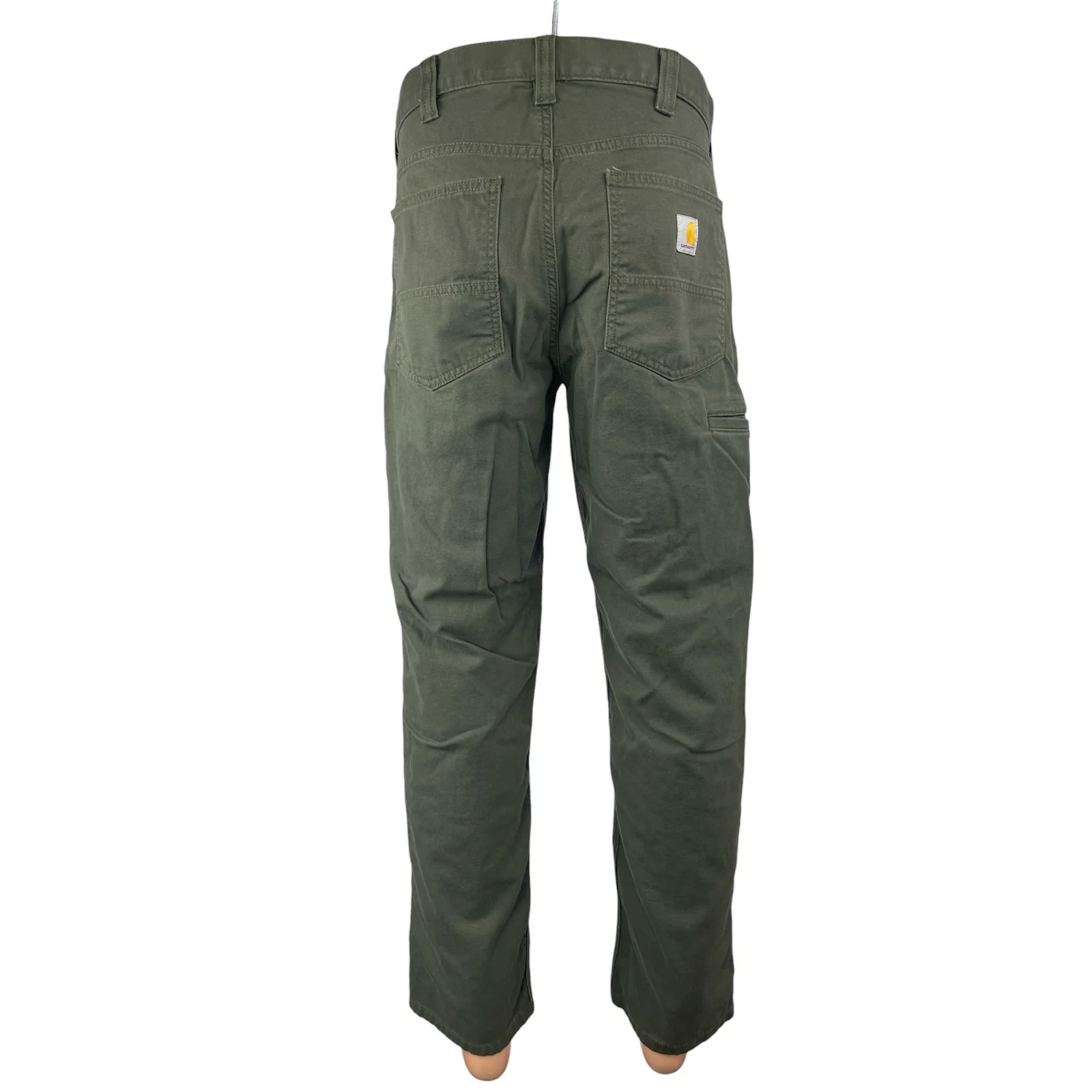 Carhartt Men's Green Relaxed Fit Straight Leg Khaki Chino Trousers Pants 35x32 - Image 2