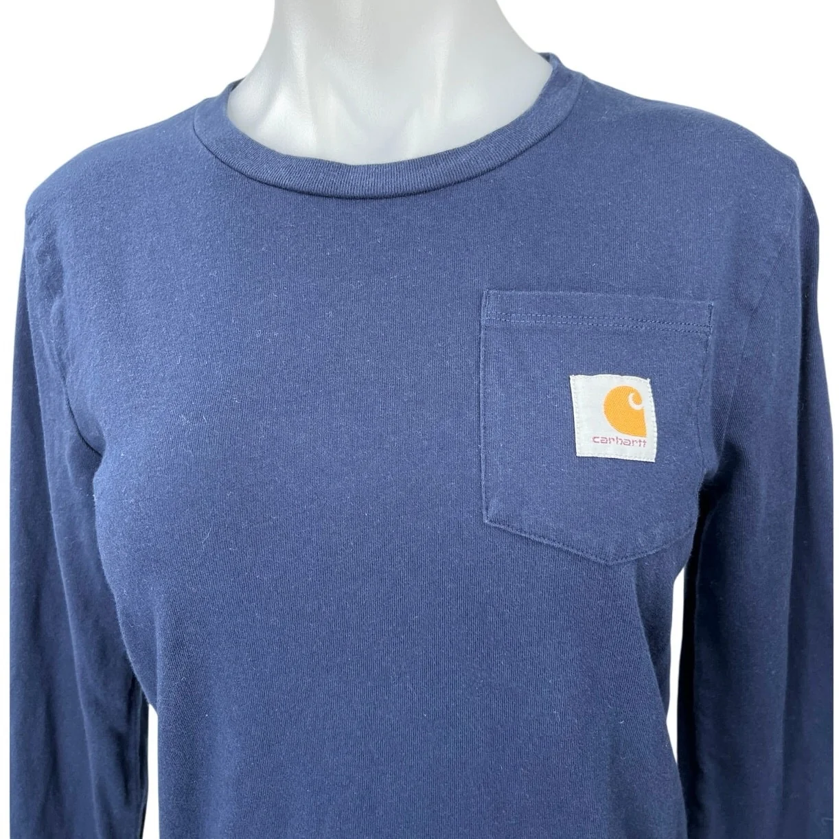 Carhartt Women's Blue Pocket Long Sleeve Casual Pullover Sweatshirt Top Size M - Image 3