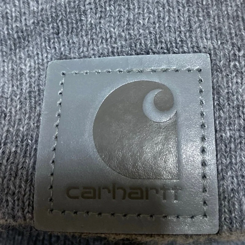 Carhartt Women's Gray Rib Knit Cuffed Snow Winter Bonnet Beanie Hat One Size - Image 4