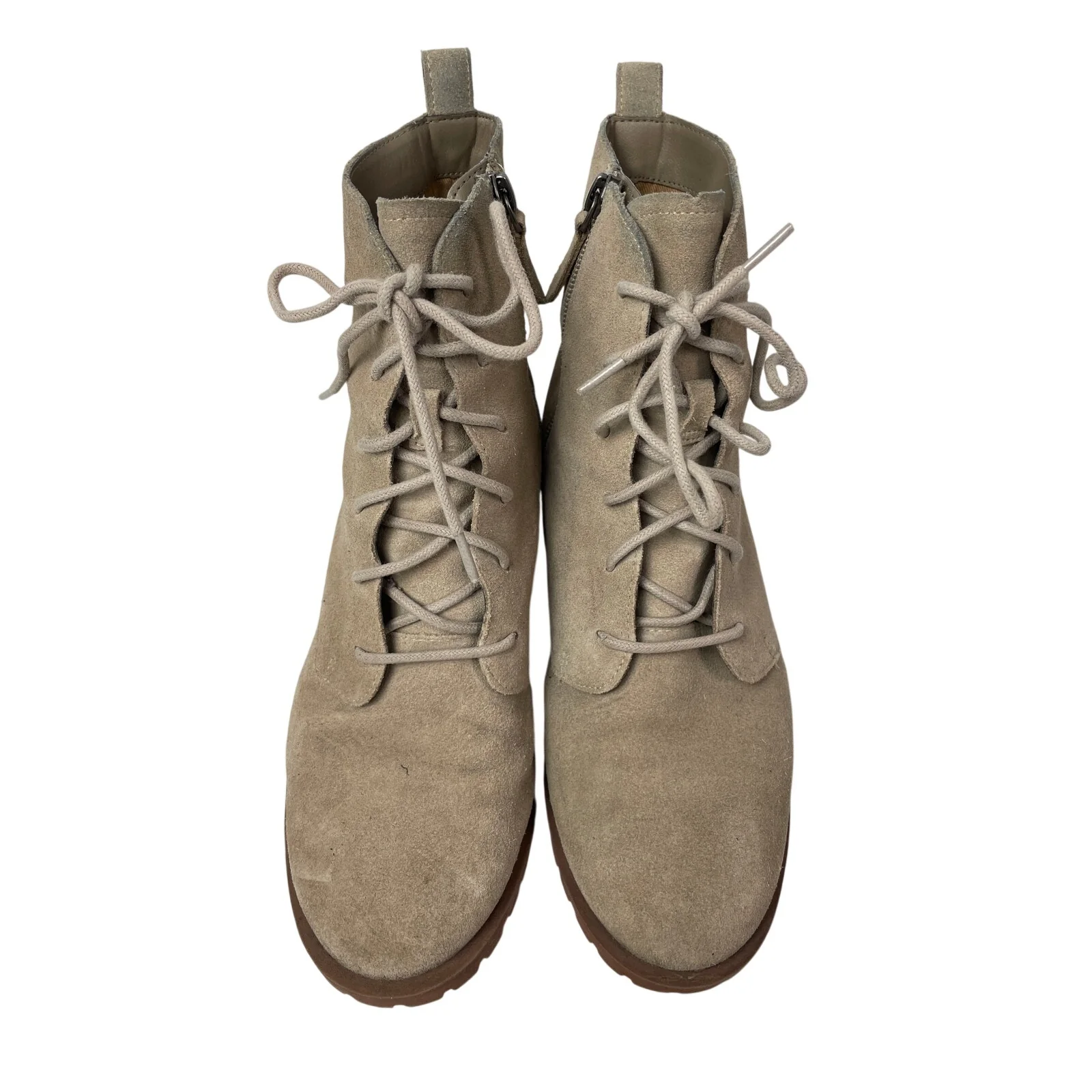 Caslon Keaton Lea Brown Suede Lace Up Block Heels Almond Toe Mid Calf Boots 8.5 - Image 2