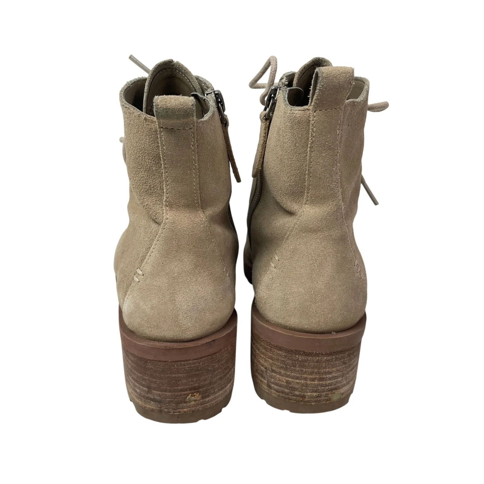 Caslon Keaton Lea Brown Suede Lace Up Block Heels Almond Toe Mid Calf Boots 8.5 - Image 3