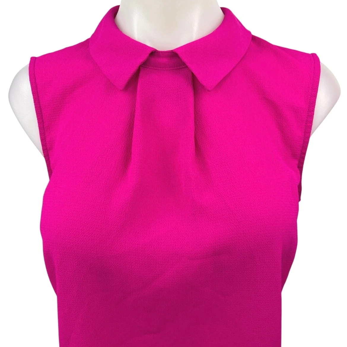 CeCe Pink Sleeveless Collared Pleated Pullover Career Blouse Top Size S - Image 3