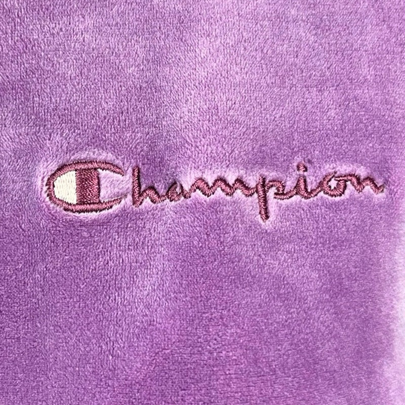 Champion Women's Purple Velour Velvet Hoodie Track Sweatshirt Sweater Top Sz XS - Image 4