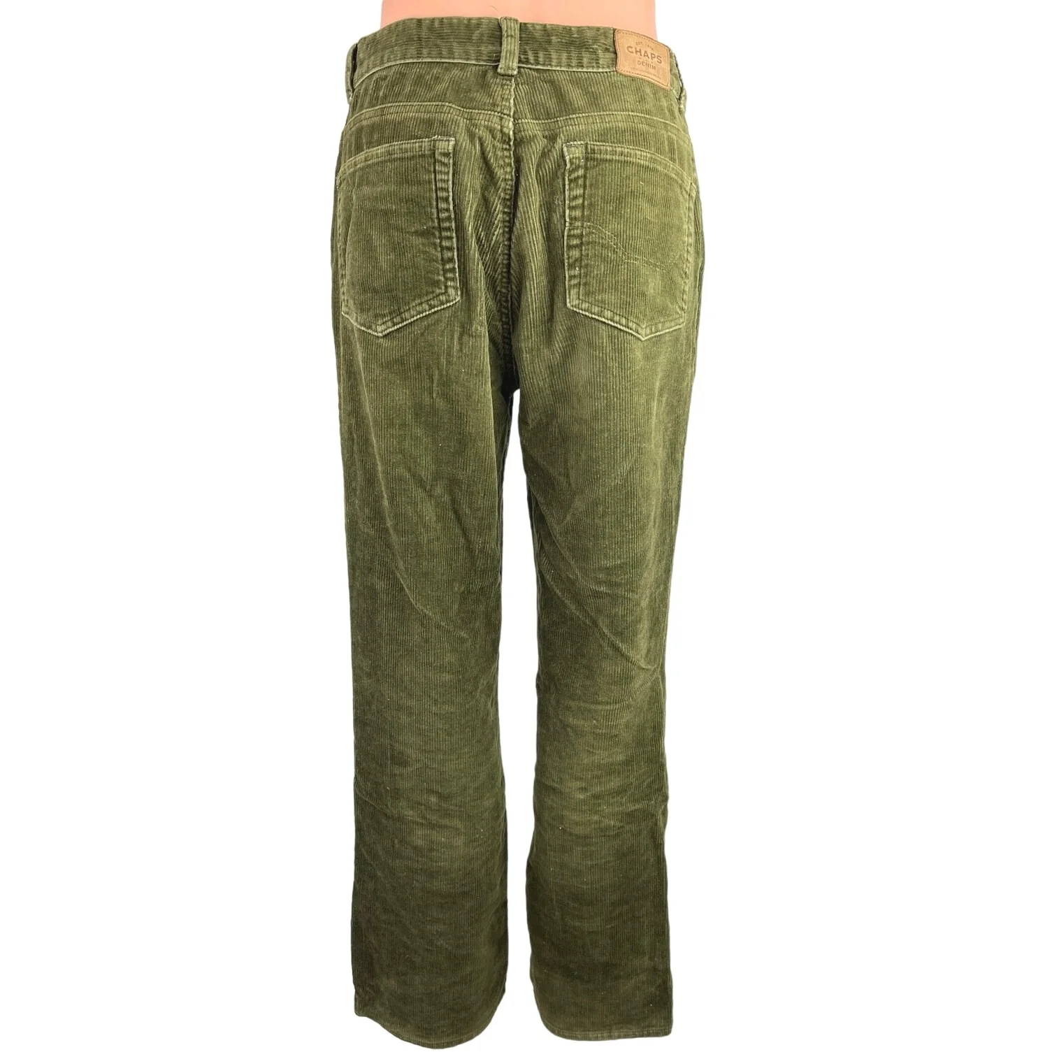 Chaps Green Corduroy High Rise Flared Leg Bootcut Ankle Trouser Jeans Pants Sz 4 - Image 3