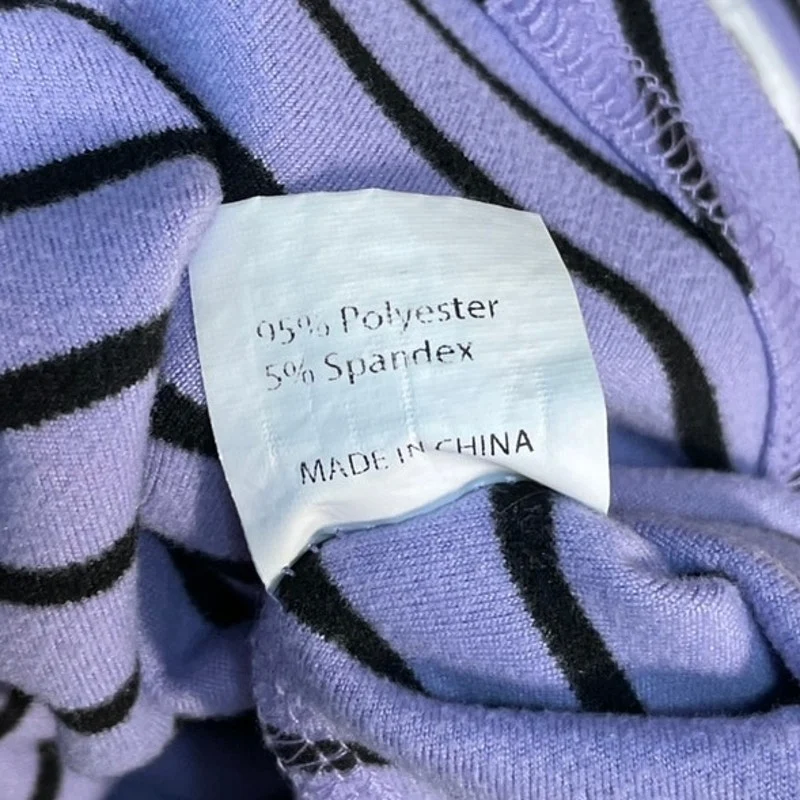 Cider Purple Black Stripe Crew Neck Long Sleeve Casual Crop Tee T-Shirt Top Sz S - Image 6