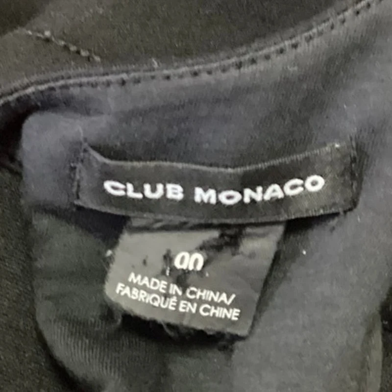 Club Monaco Black Faux Leather Sleeveless Racerback Zip Mini Fit & Flare Dress 0 - Image 4