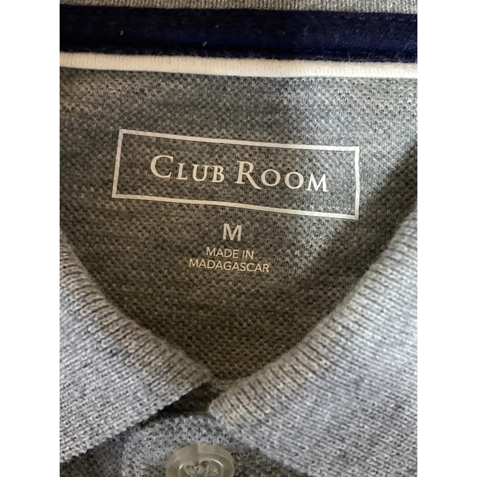 Club Room Mens Gray Collared Short Sleeve Slim Office Casual Polo Shirt Top Sz M - Image 5