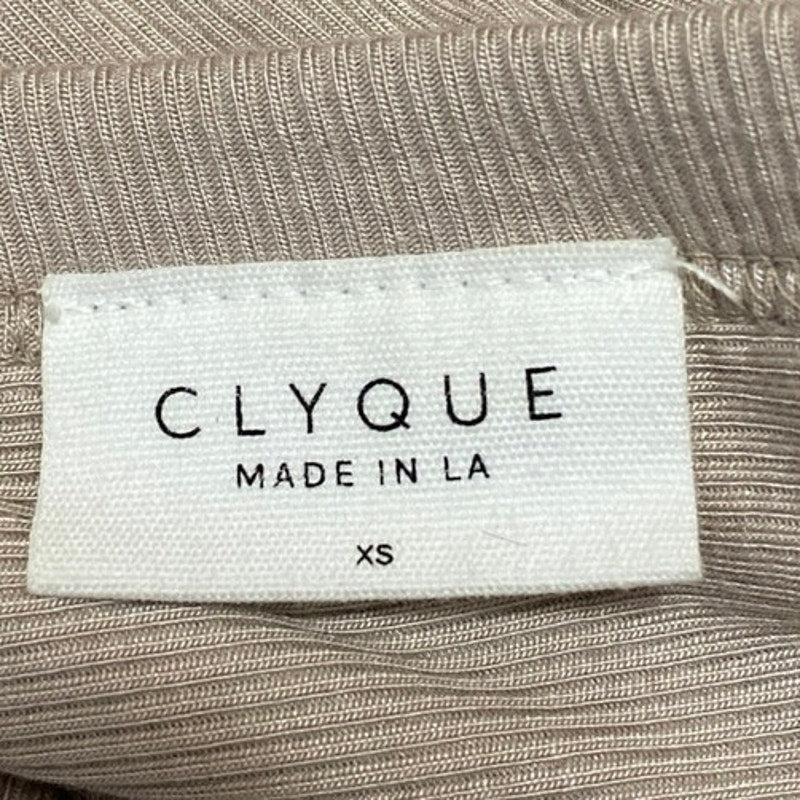 Clyque Beige Rib Knit Sleeveless Cami Camisole Mini Bodycon Tank Dress Size XS - Image 3