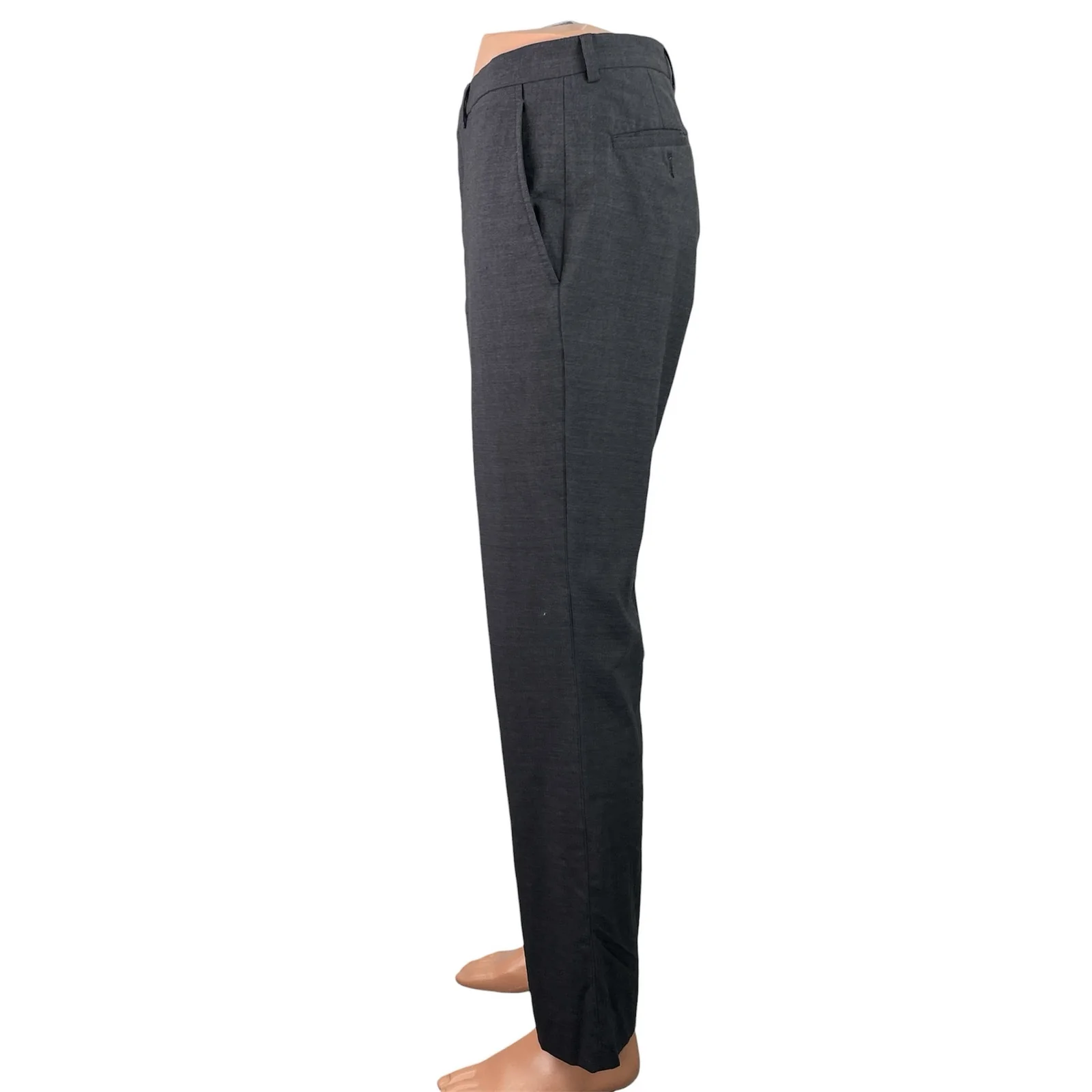 Cole Haan Grand Mens Black Wool Slim Tapered Leg Trouser Dress Pants Sz 36W 32L - Image 2
