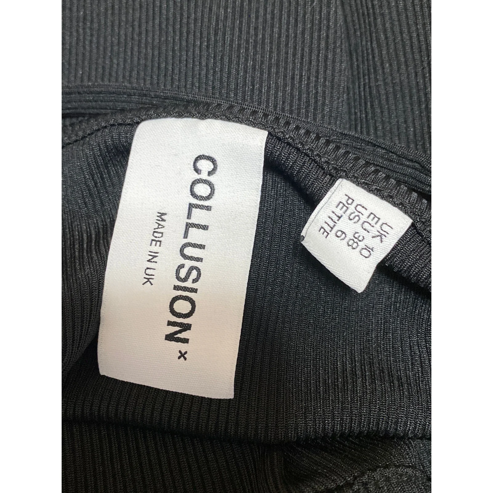 Collusion Womens Black Sleeveless Ribbed Knit Zip Cami Tank Mini Bodycon Dress 6 - Image 4