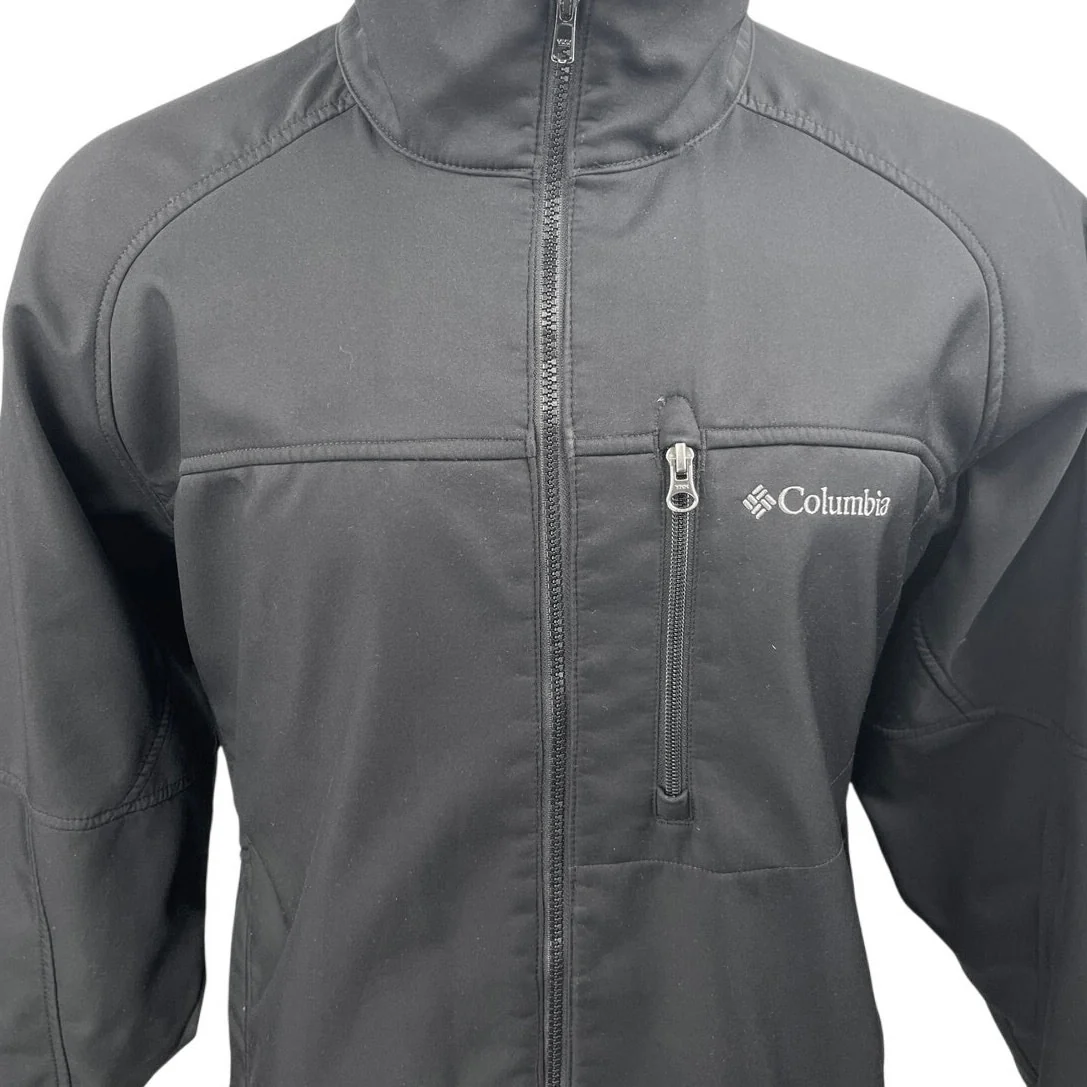 Columbia Men's Black Long Sleeve Full Zip High Neck Windbreaker Coat Jacket XL - Image 3