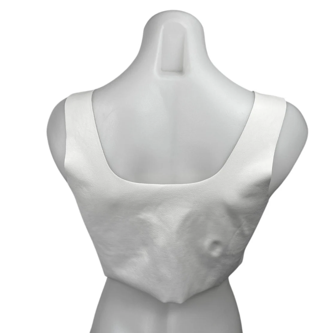 Commando White Faux Leather Square Neck Sleeveless Sports Bra Crop Tank Top 1 - Image 2