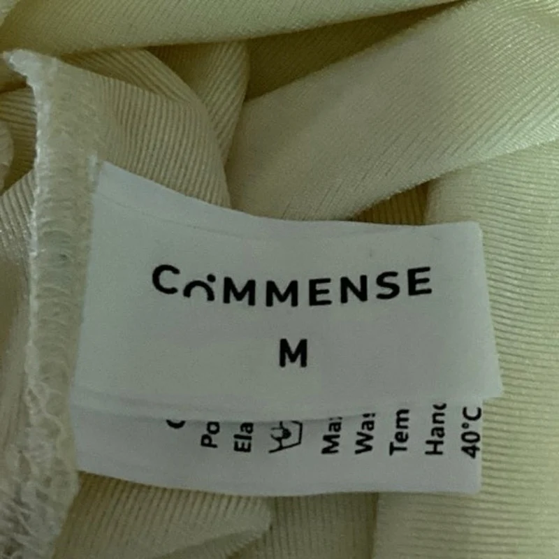 Commense Cream Asymmetric Tie High Waist Knit Fitted Stretch Mini Skirt Size M - Image 5