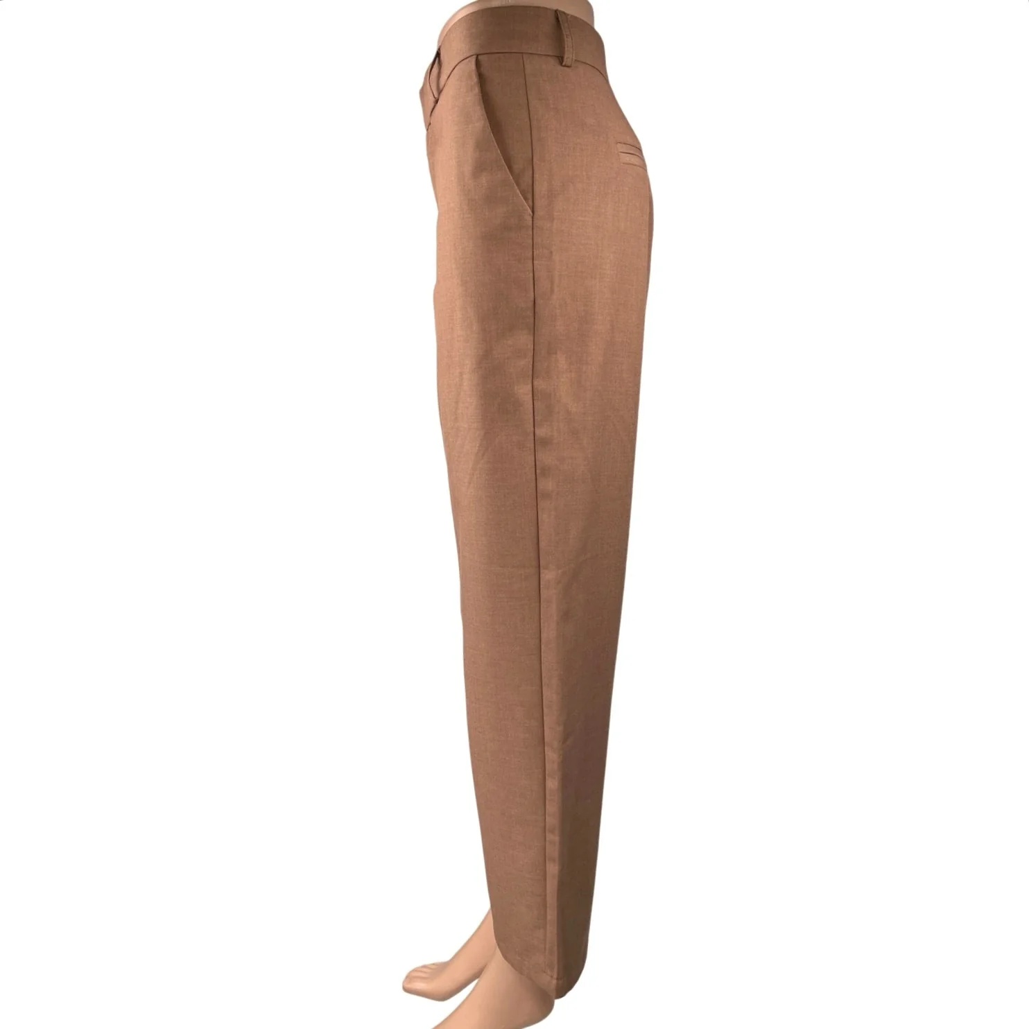 Commense Women's Brown High Waist Straight Wide Leg Trousers Dress Pants Size M - Image 2