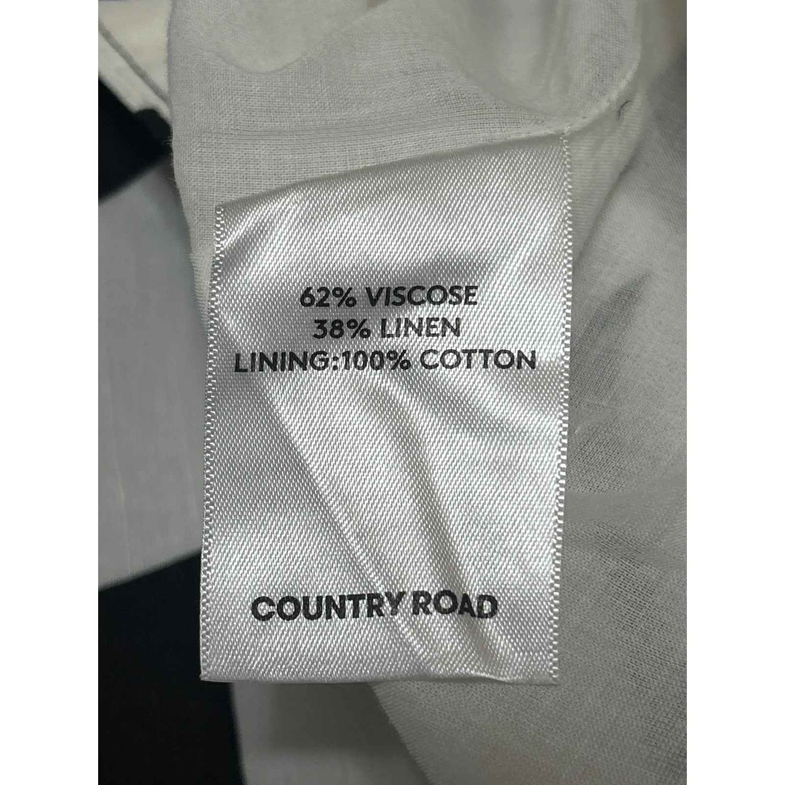 Country Road Black White Linen Abstract Short Sleeve Mini Shift Dress Size 12 - Image 6