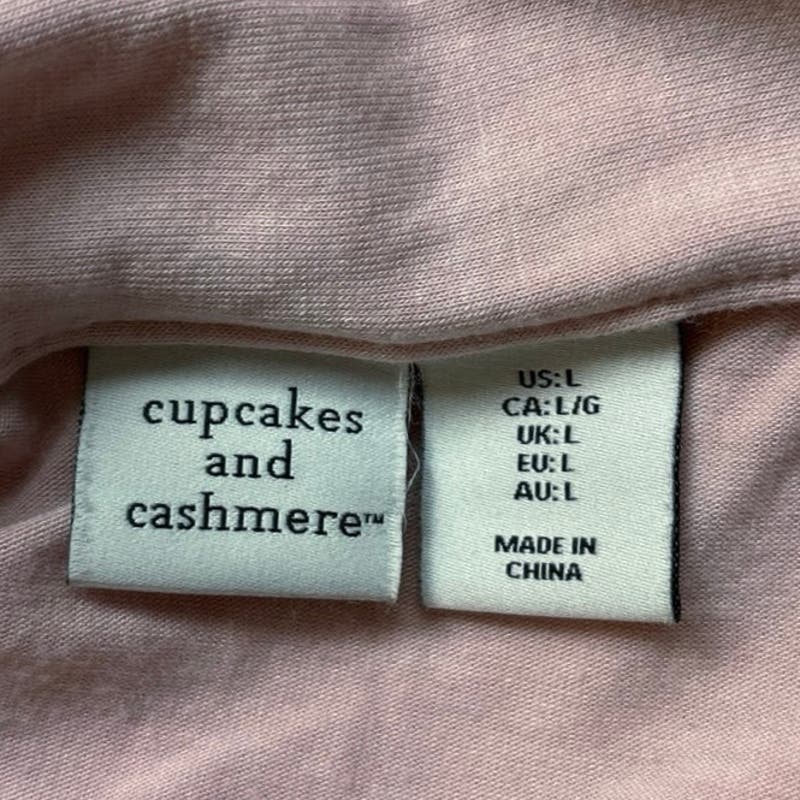 Cupcakes and Cashmere Pink & Black Trim Sleepshirt Button Up Nightgown Dress L - Image 6