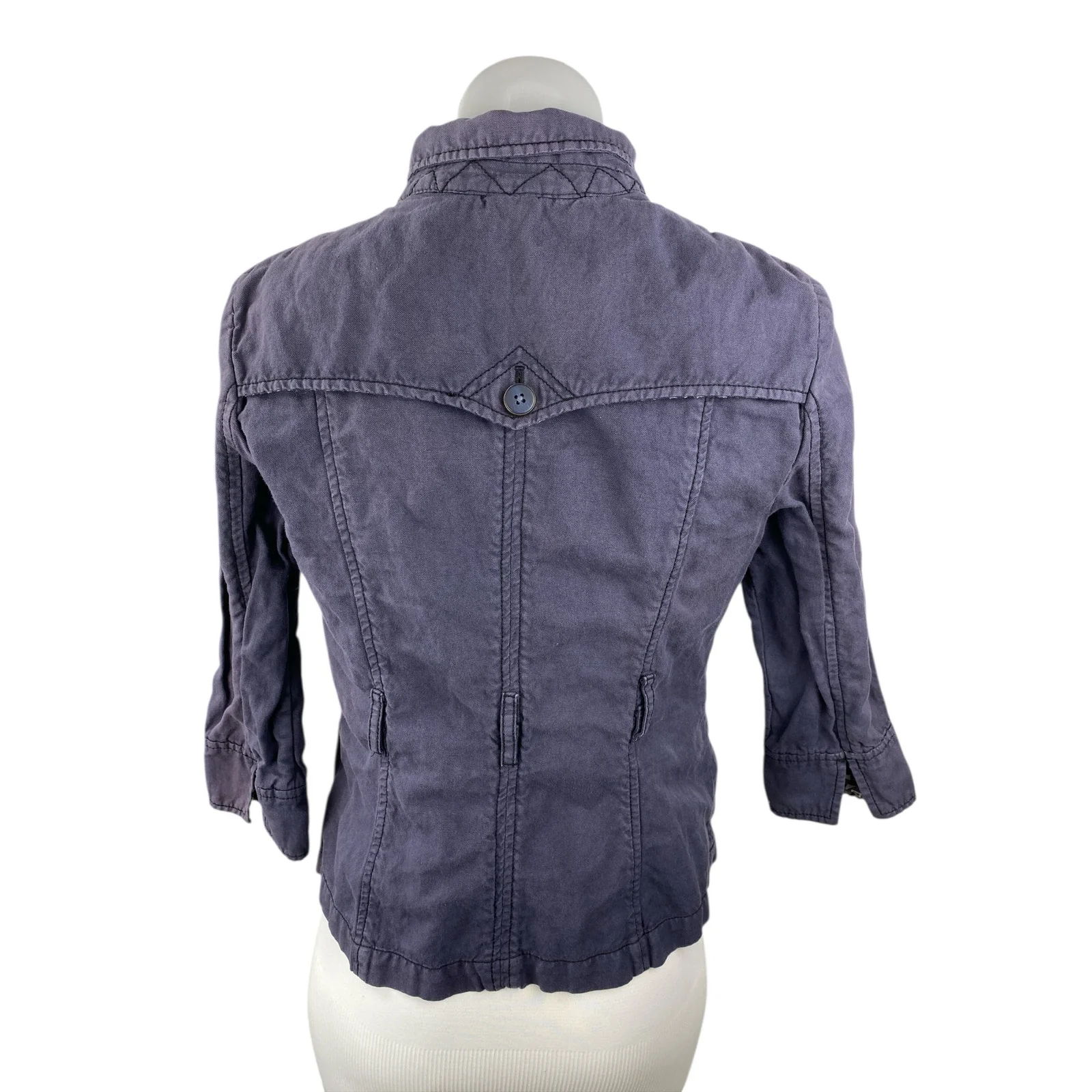 Daughters of the Liberation Womens Blue Long Sleeve Button Up Coat Jacket Size S - Image 2