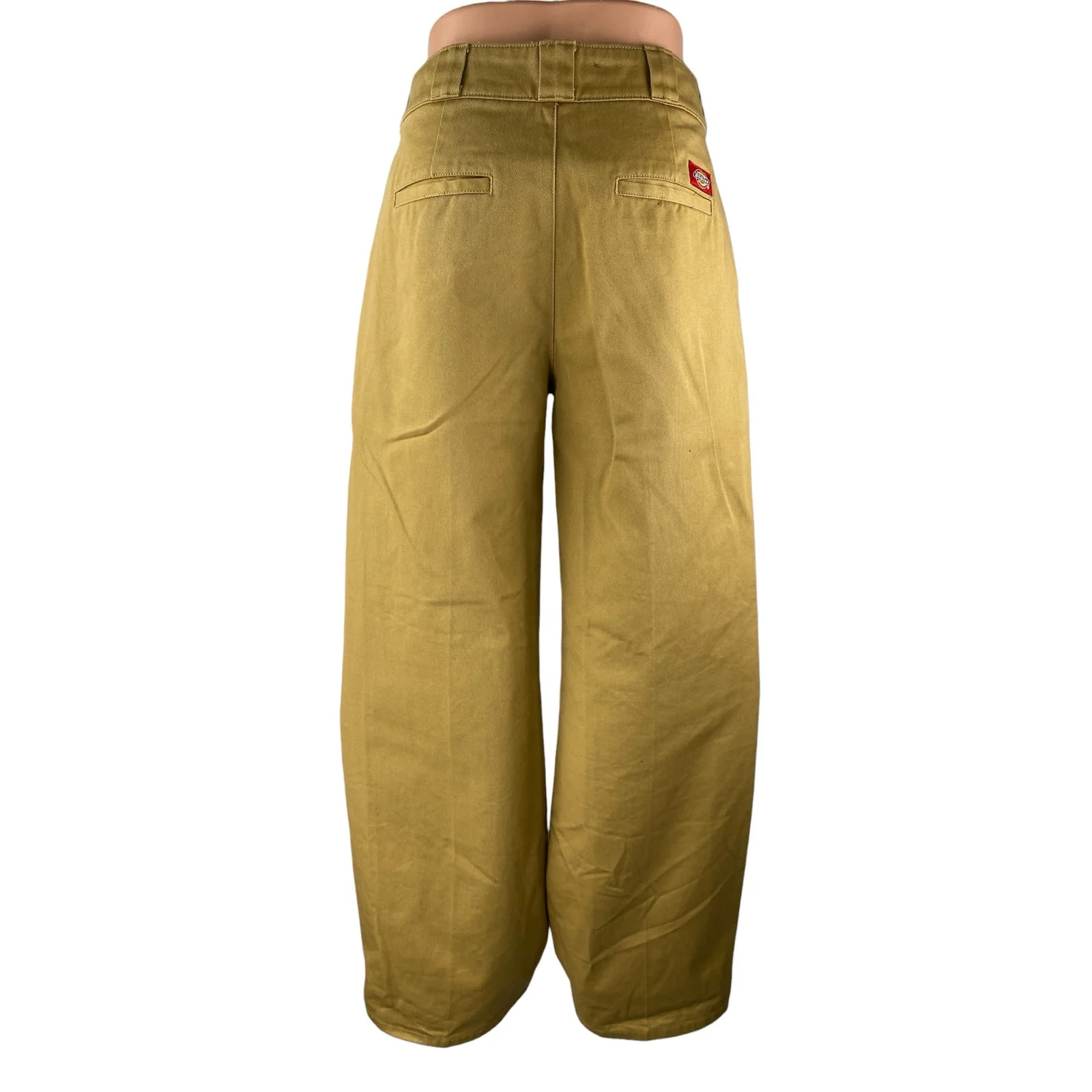 Dickies Women's Khaki Beige High Waist Loose Fit Wide Leg Baggy Pants Size 25 - Image 2